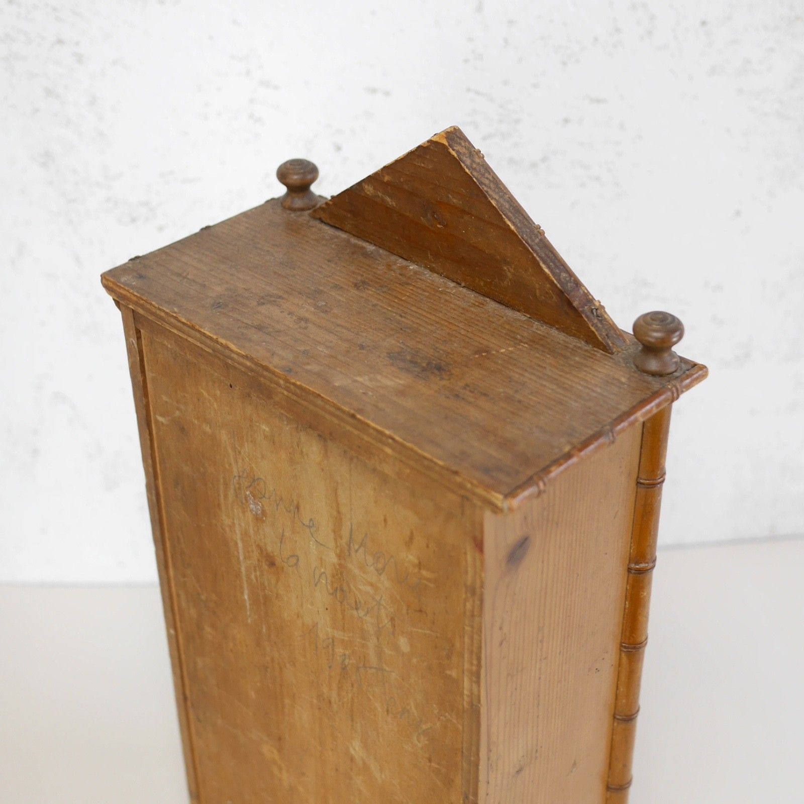 photo buy Antique Faux Bamboo Cabinet Mirror Medicine Early 20th Century #102942