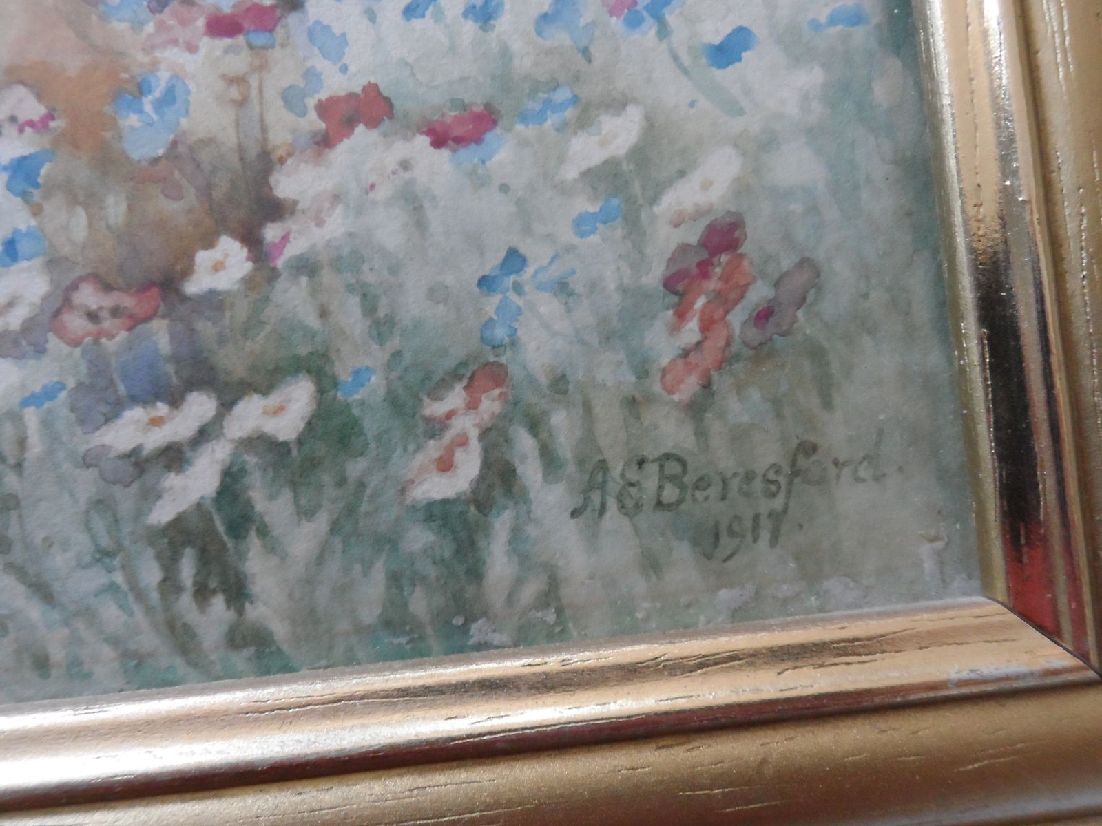 Original Watercolour By A E Beresford 1917   A Walled Garden photo for sale