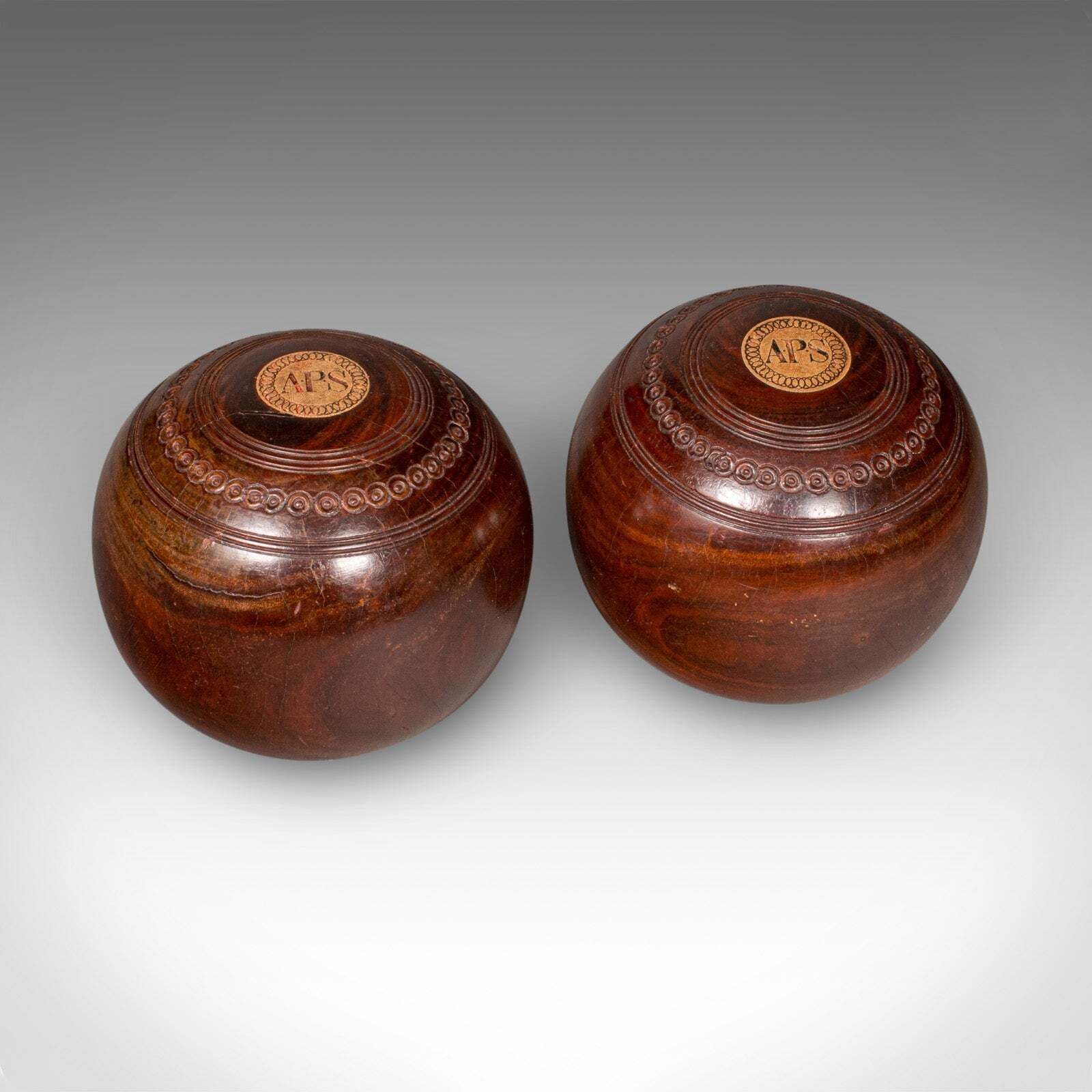 Antique Lawn Bowls Set English Woods Ceramic Jacks Garden Game Edwardian photo buy