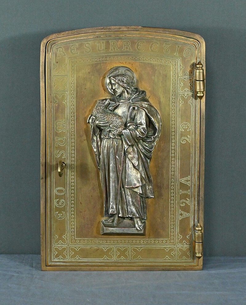 photo vinterior Bronze Tabernacle Door, Signed J. Vallet – Late 19th Century