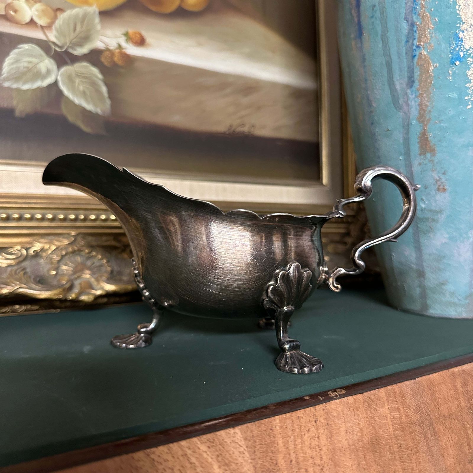 Antique Gravy Boat Silver Plated Claw Feet Manoah Rhodes & Sons 2777 photo furniture