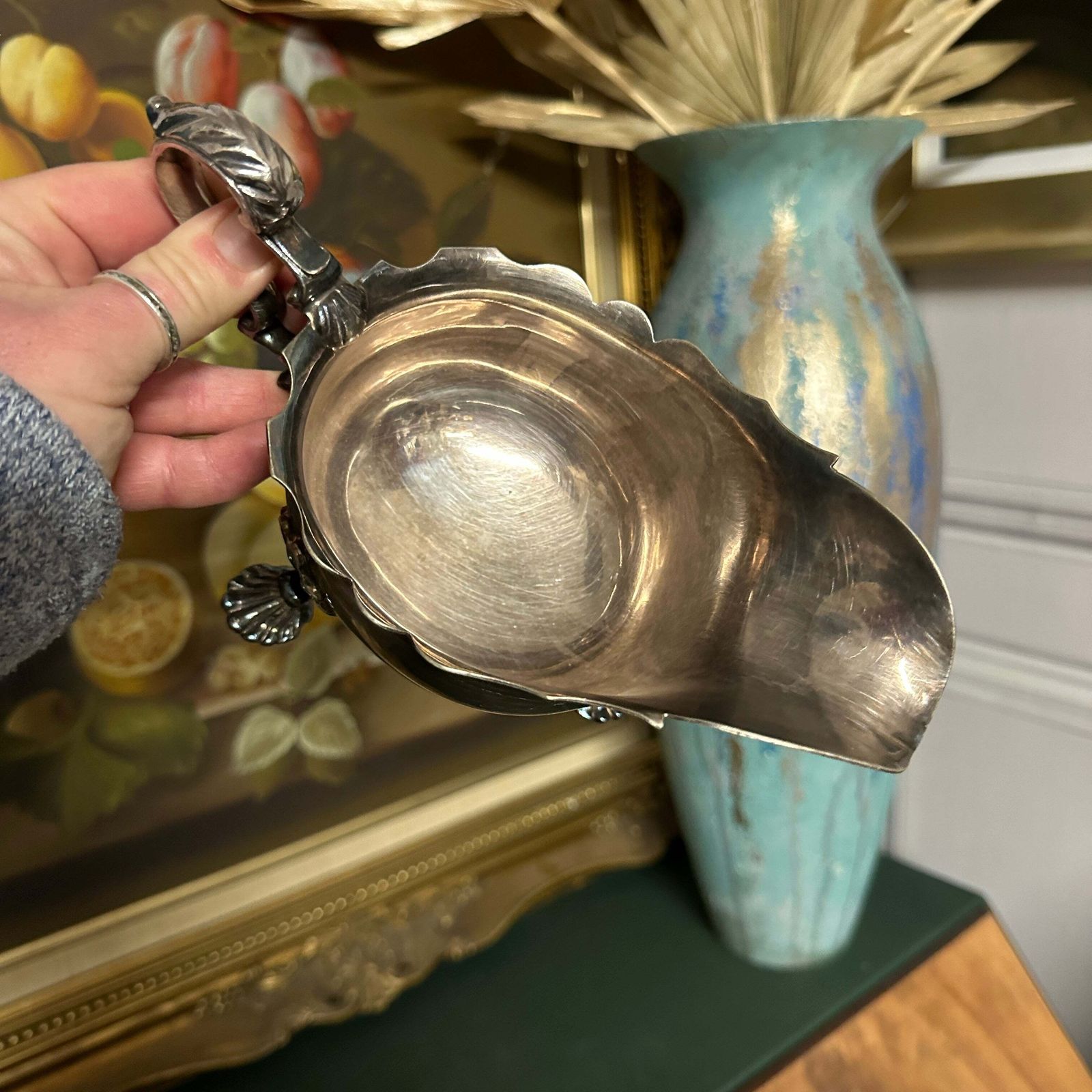 Antique Gravy Boat Silver Plated Claw Feet Manoah Rhodes & Sons 2777 photo vinterior