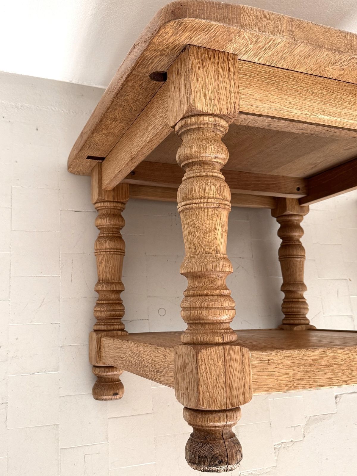 Hand Crafted Rustic Textured Oak Side Or Coffee Tables By Vereinigte Werkstätten, 1970 photo Furniture
