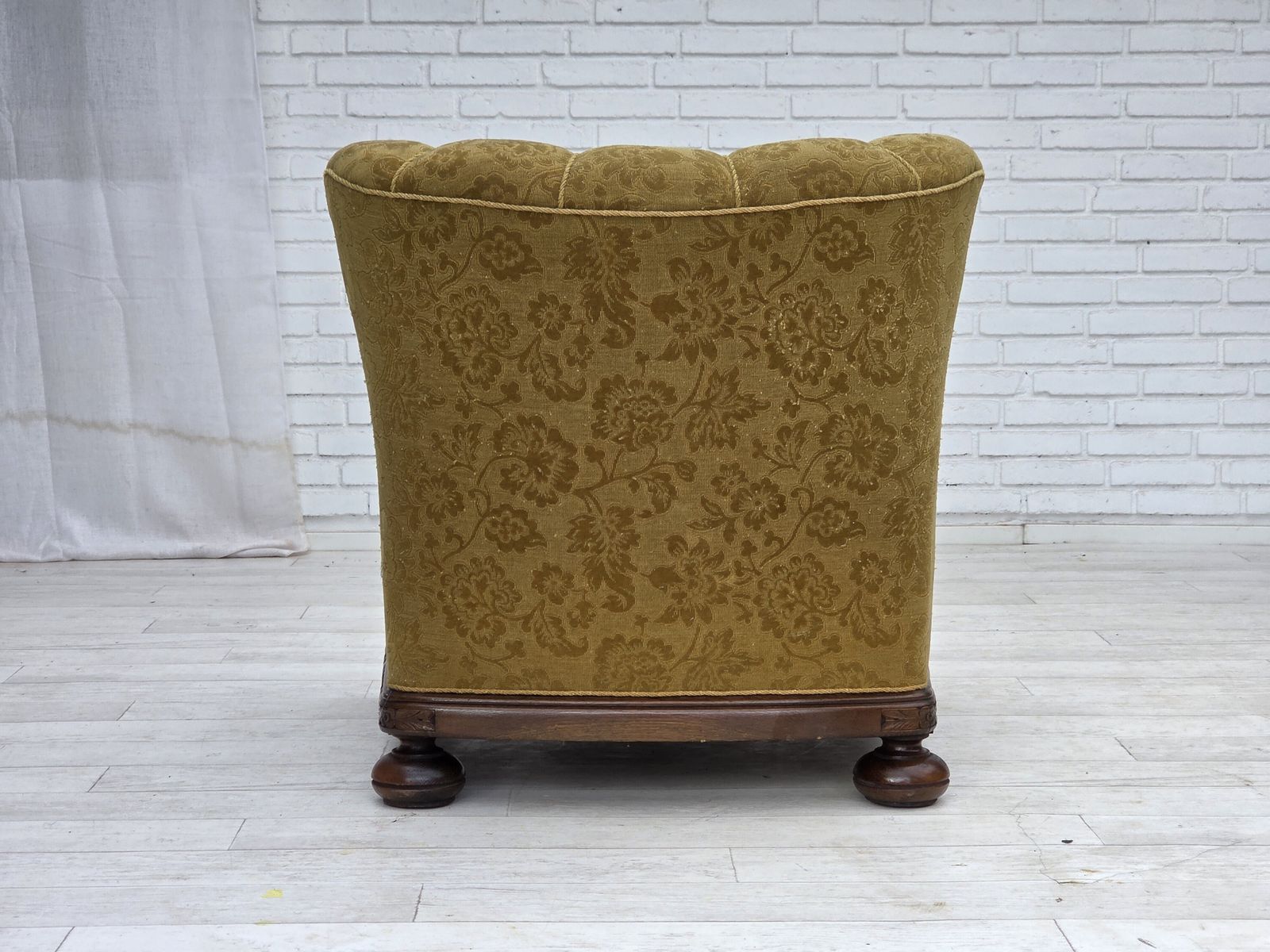 1960s, Danish Armchair, Furniture Wool, Solid Oak Wood. photo for sale
