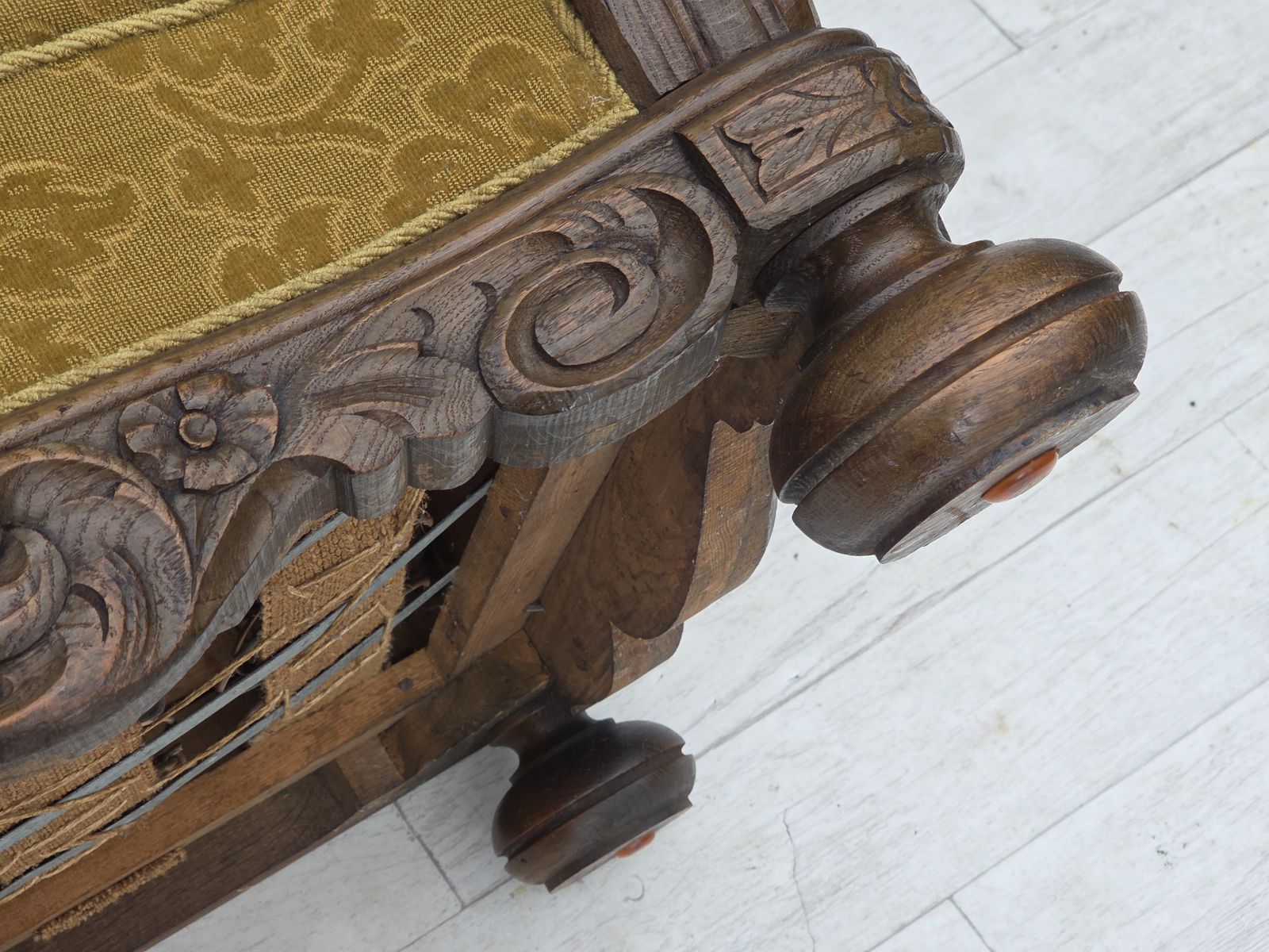 1290.0 1960s, Danish Armchair, Furniture Wool, Solid Oak Wood. photo
