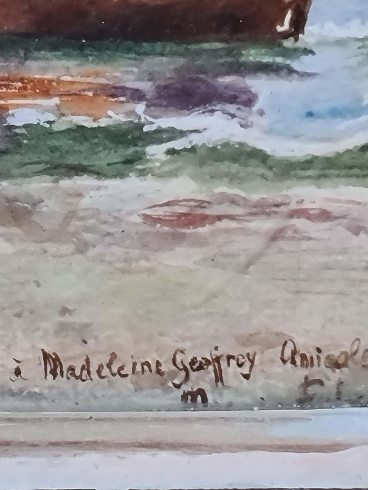 Day At The Beach, Mid Century French Watercolour, 1950s By Madelaine Geoffroy photo furniture