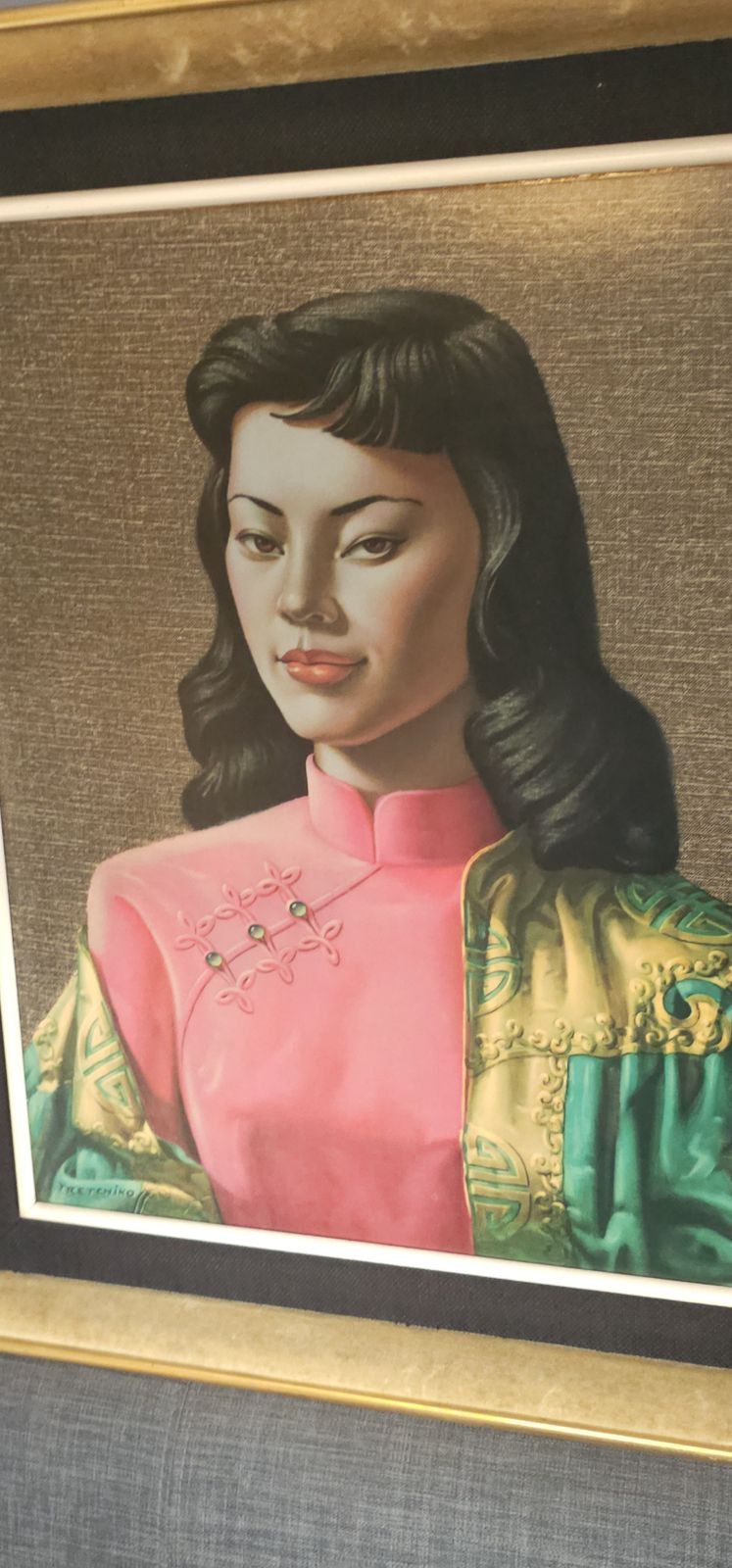 Tretchikoff Miss Wong Framed Print Exudes Mid Century photo furniture