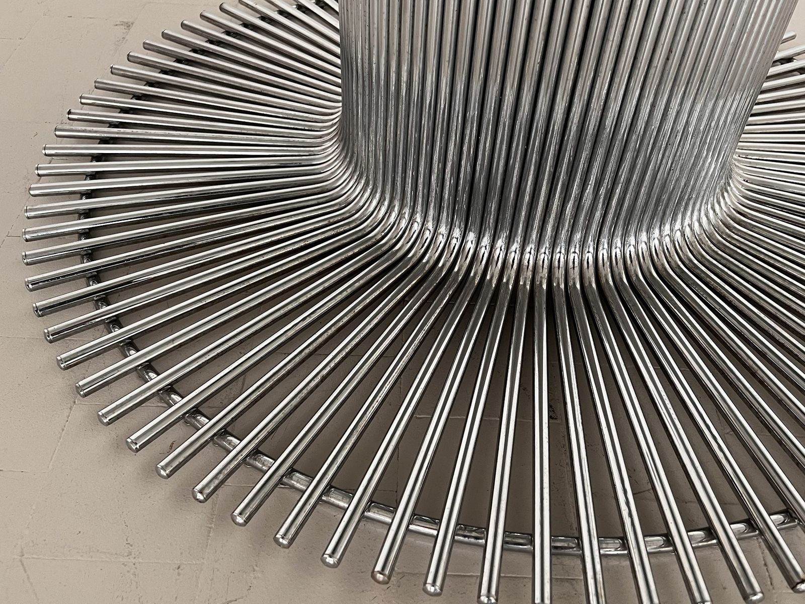 Italian Pedestal Dining Table In Chrome And Glass By Gastone Rinaldi, 1960s photo 1420.0