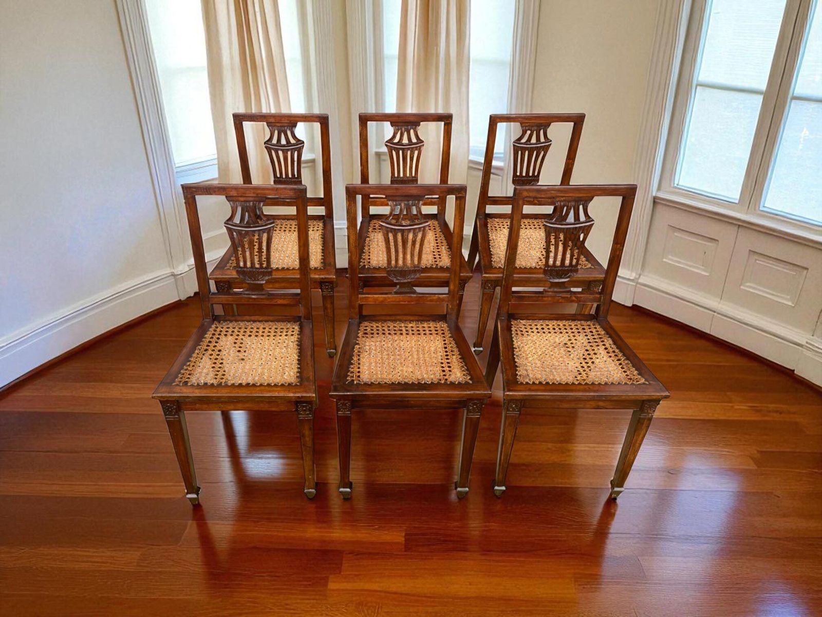 Set Of Six Walnut Chairs, Louis XVI Period photo 5500.0