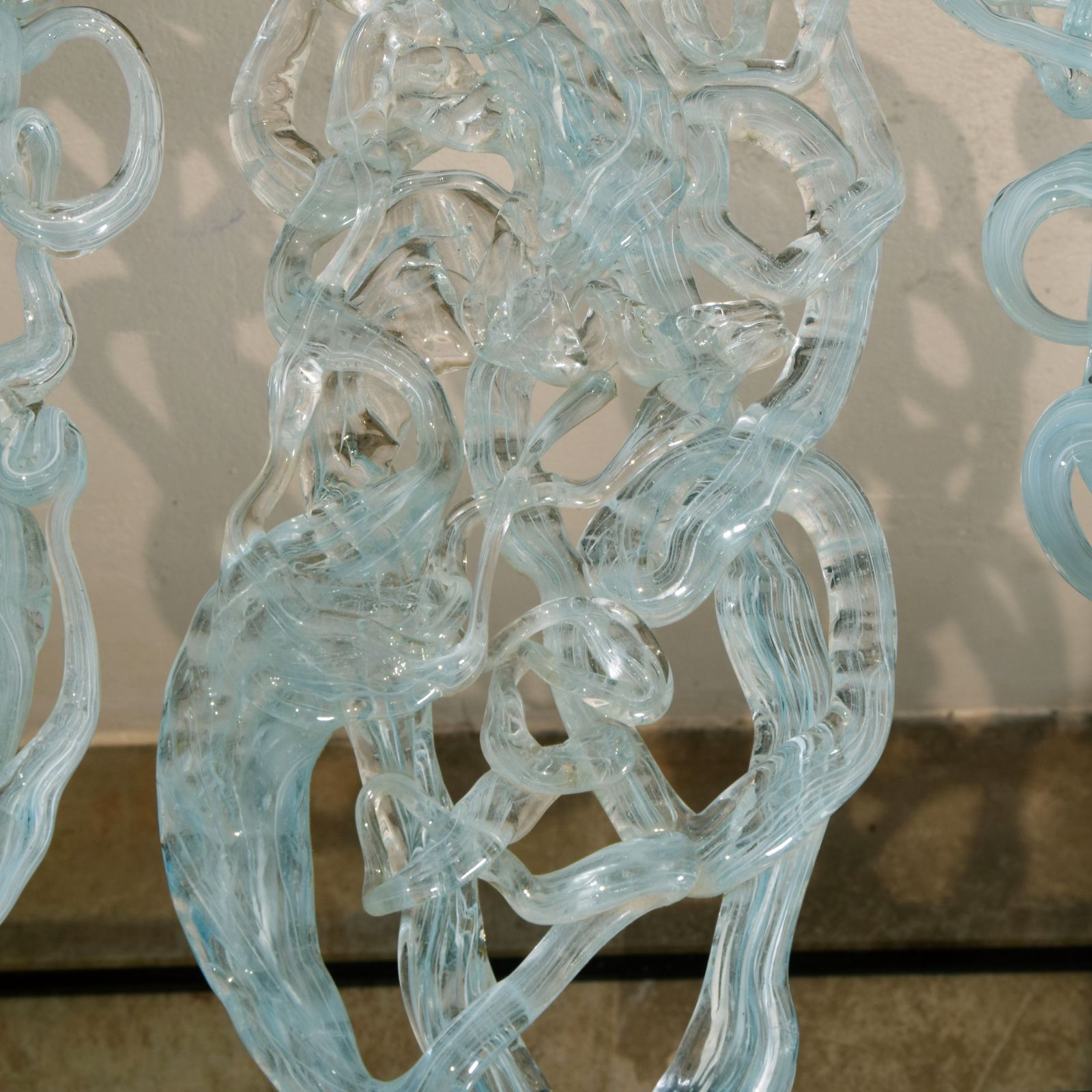 Vistosi Italian Midcentury Chandelier In Etched Glass, 1950s photo buy