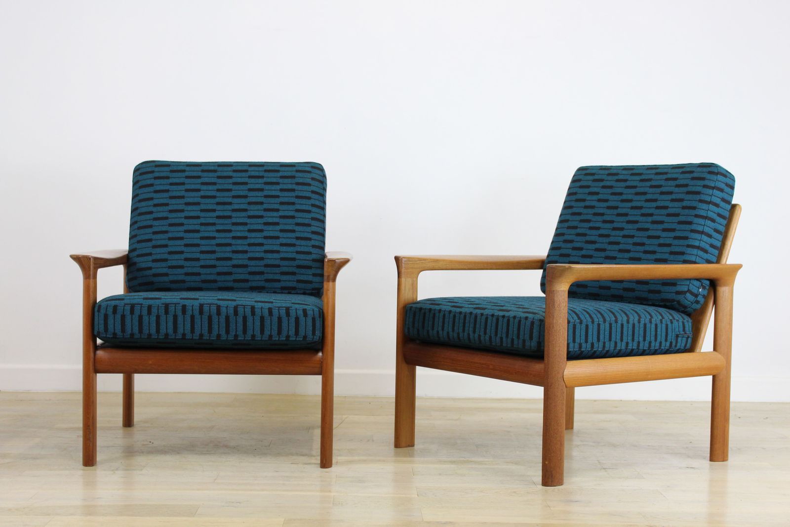 Pair Danish Teak 1960’s Armchairs By Sven Ellekaer For Komfort