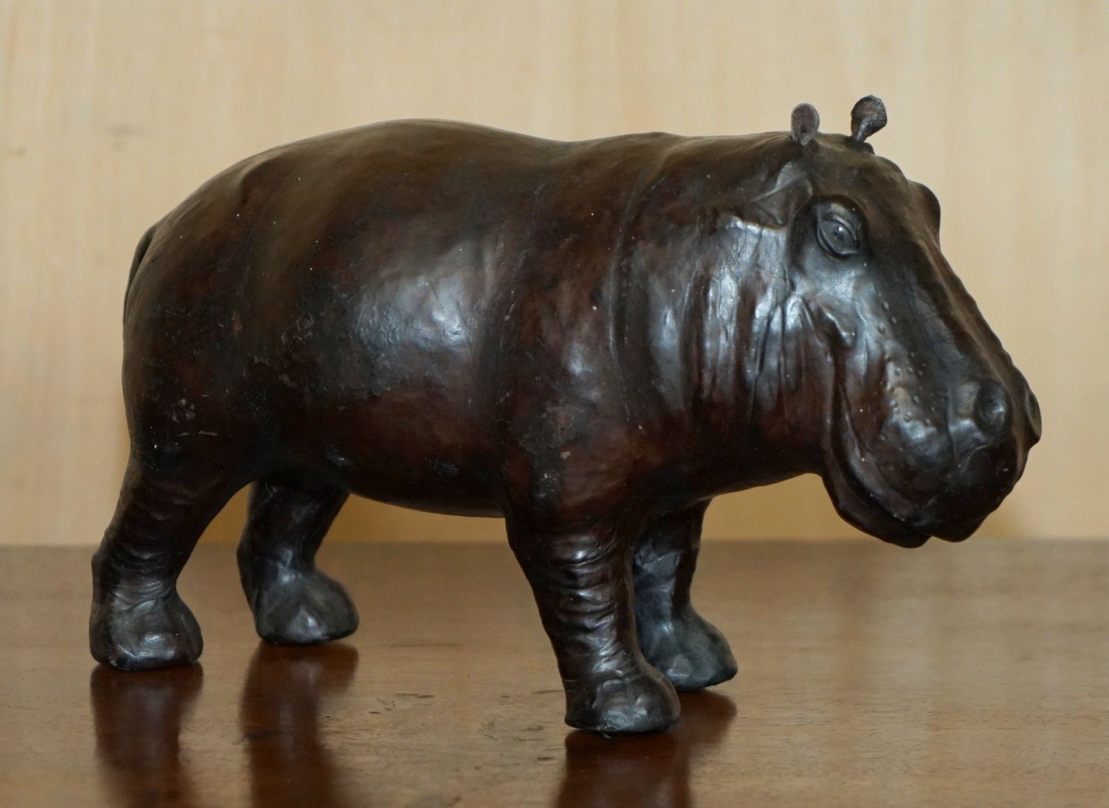 2350.0 Pair Of Liberty's Omersa Mother & Calf Leather Hippopotamus Footstool Hippo's photo