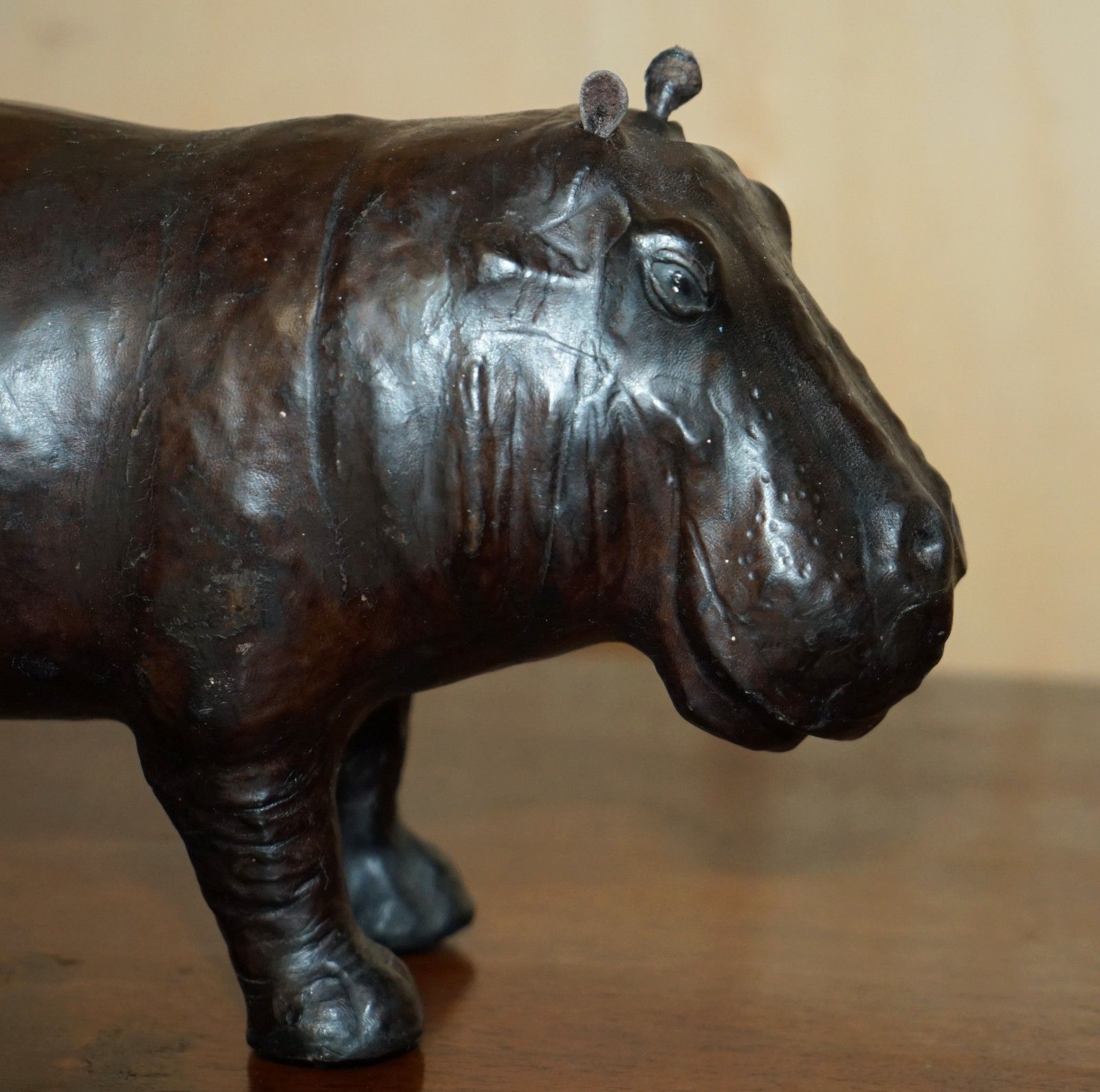 photo buy Pair Of Liberty's Omersa Mother & Calf Leather Hippopotamus Footstool Hippo's