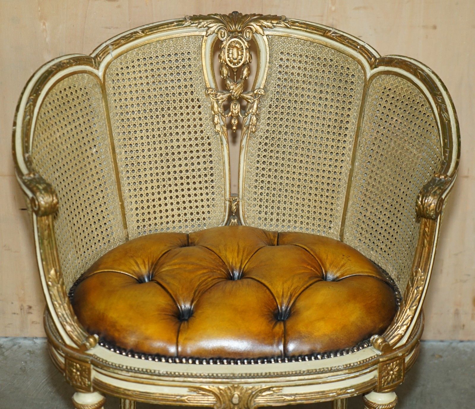 Pair Of Antique Restored Chesterfield Leather French Cir 1880 Bergere Armchairs photo 4740.0