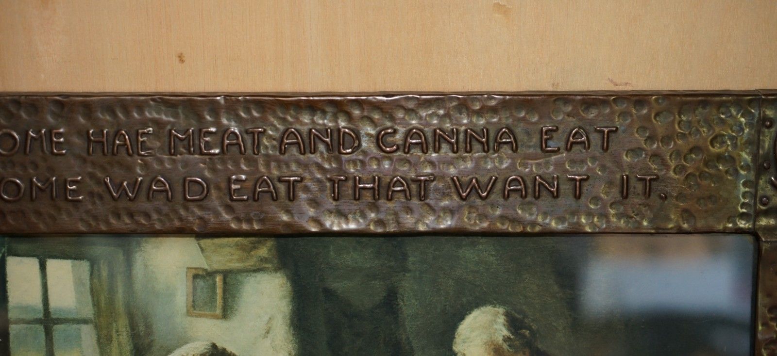 Antique Copper Arts & Crafts Scottish Burns Quote Frame With H.J Dobson Print photo 1140.0