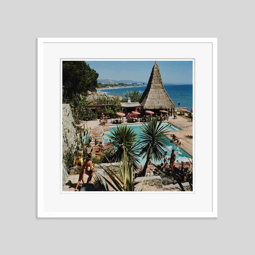 Slim Aarons 'Marbella Club' Framed White photo furniture