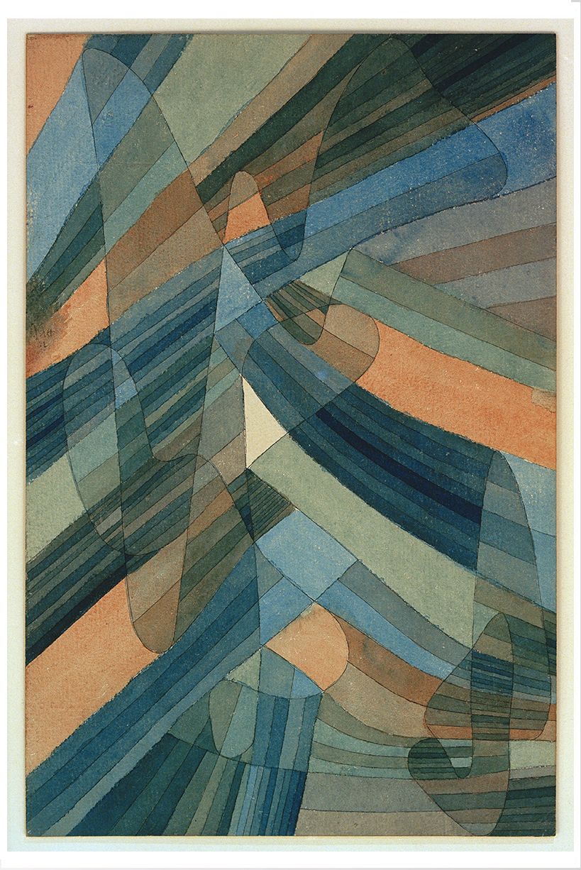 Polyphonic Streams 1929  After Paul Klee (1879–1940) Large Oversize 30x20" Inches Fine Art Print Framed In Solid Brown Wood Frame photo furniture