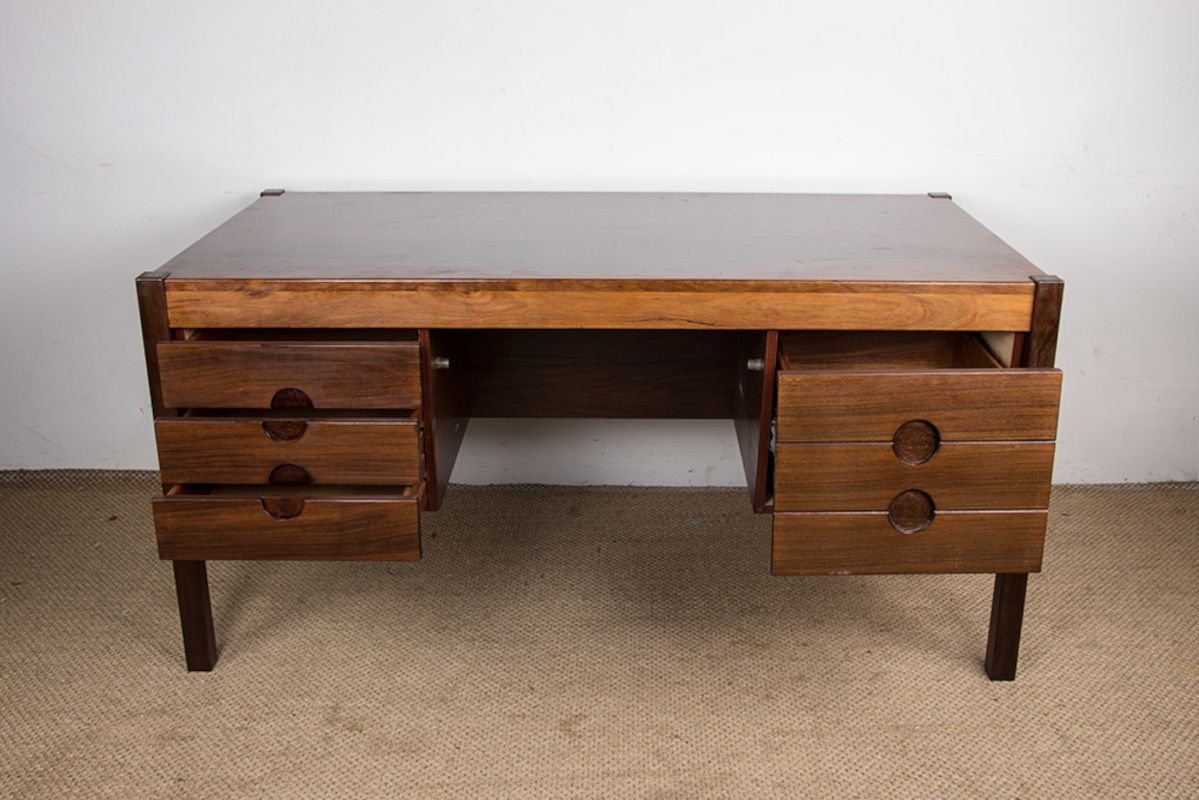 photo for sale Large Danish Rosewood Executive Desk By Christian Linneberg 1960.