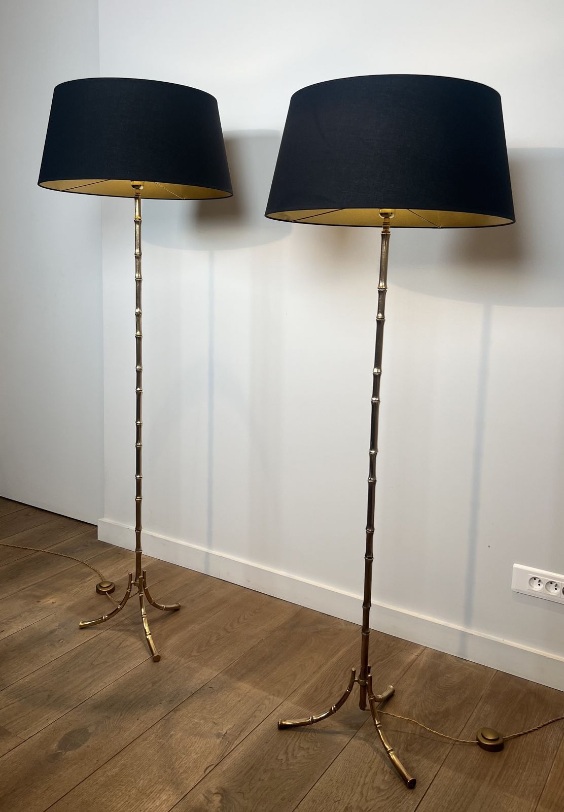 6500.0 Bronze Floor Lamp In Faux Bamboo Style From Maison Baguès photo