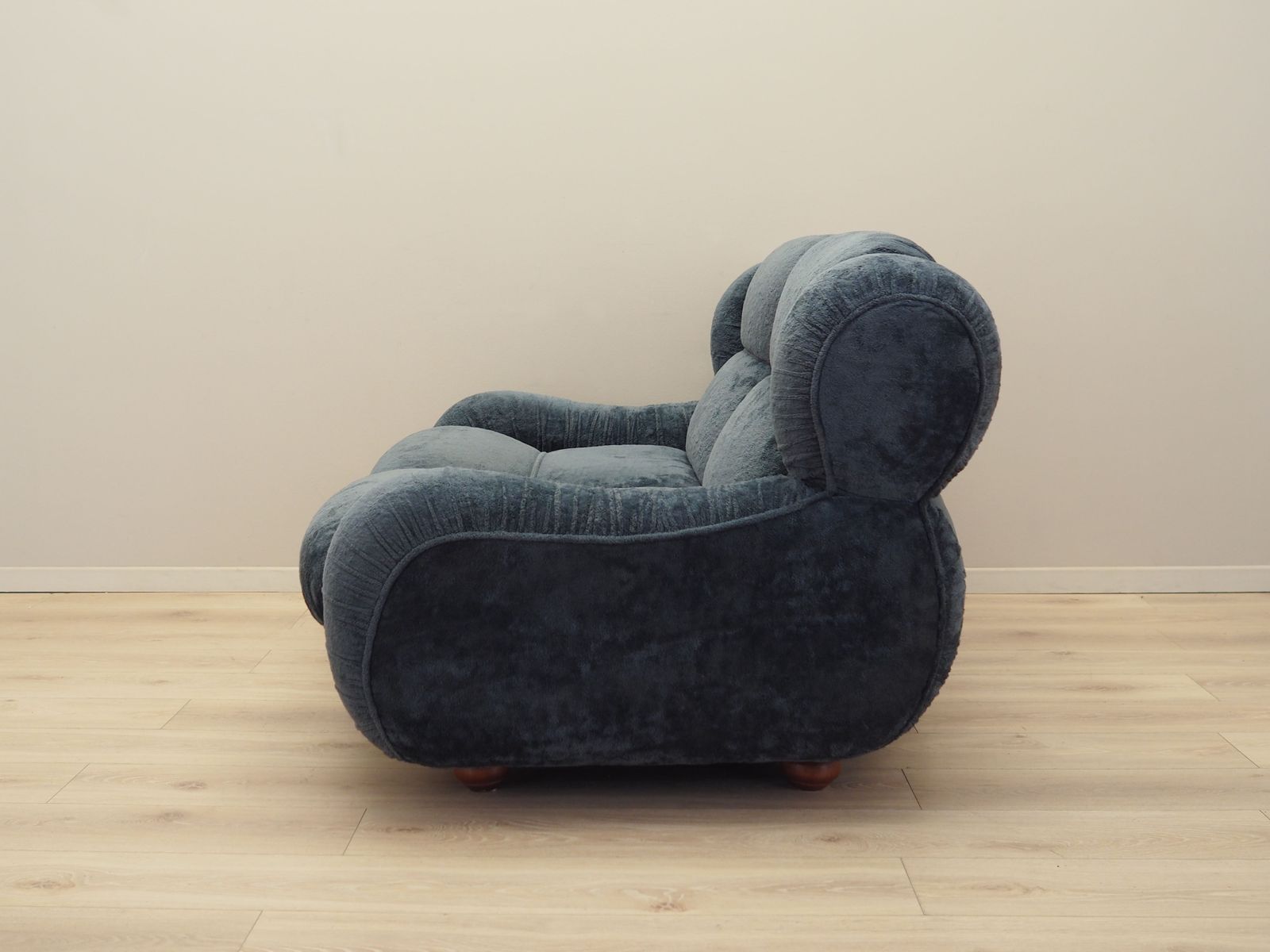 Navy Blue Velour Sofa, Italian Design, 1970s, Production: Italy photo Furniture