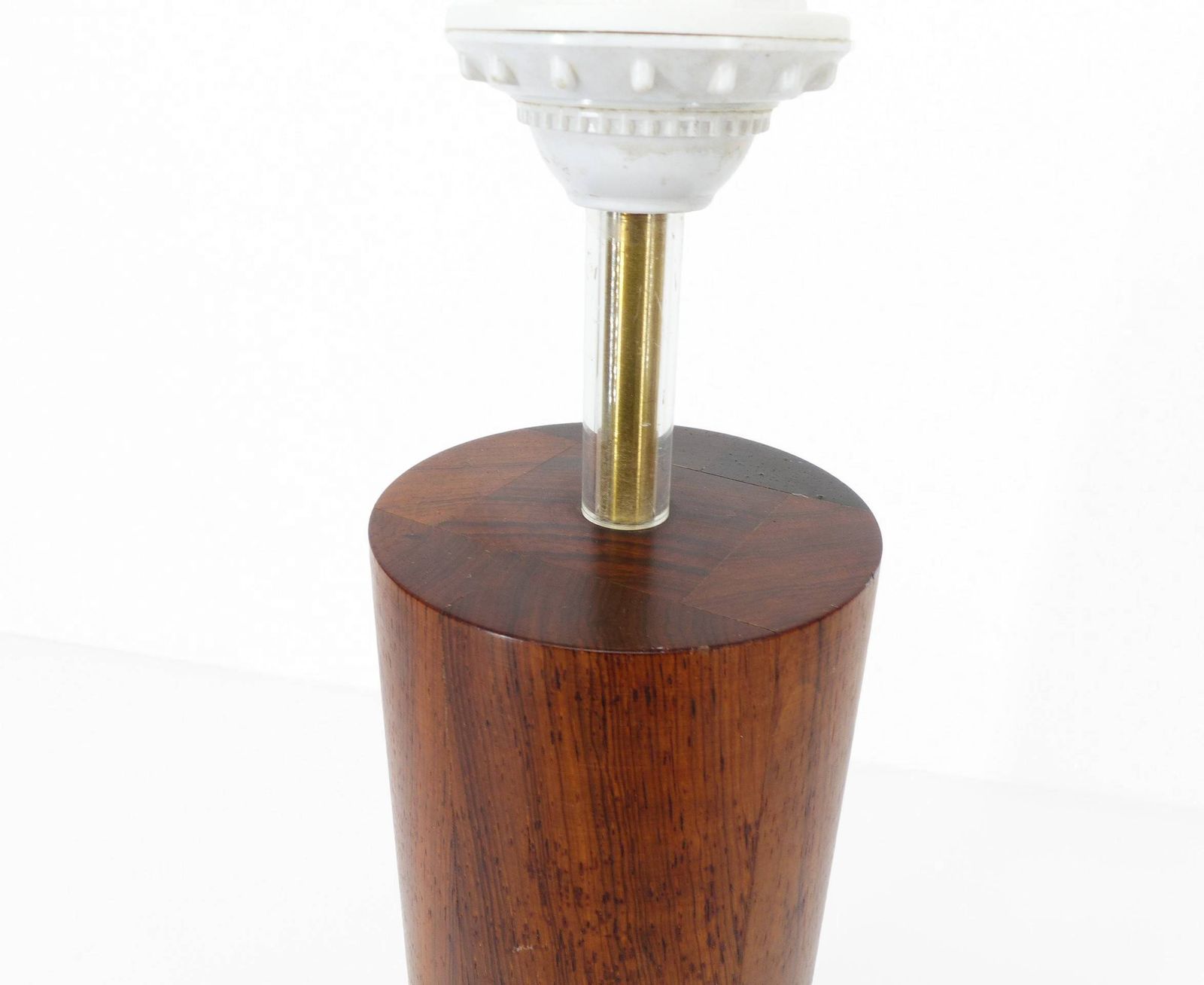 Scandinavian Lamp Base In Exotic Wood And Brass, Circa 1970 photo vinterior