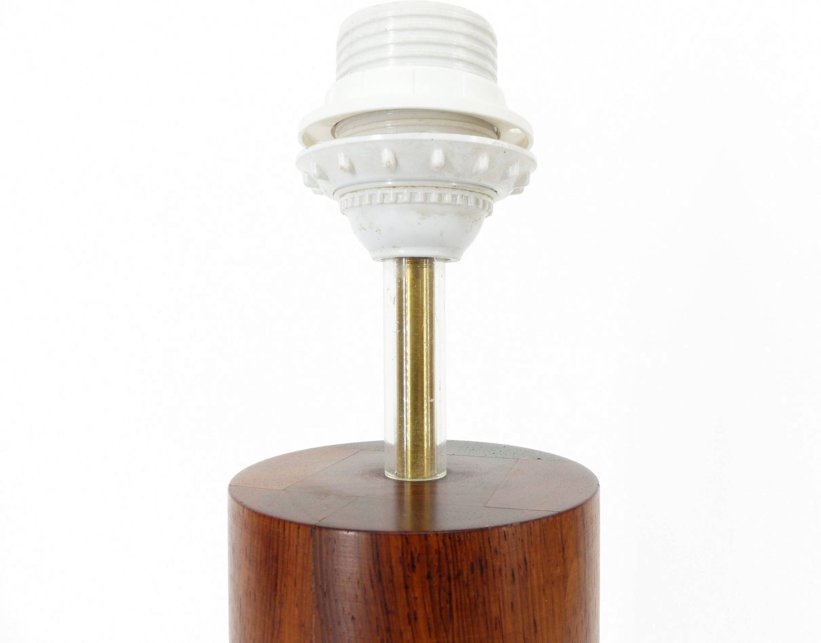 Scandinavian Lamp Base In Exotic Wood And Brass, Circa 1970 photo buy