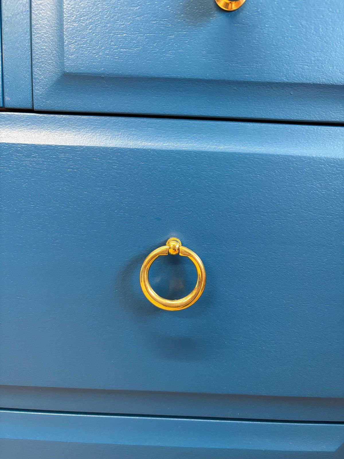 photo furniture Stag Minstrel 3 Over 2 Chest Of Drawers Painted Blue