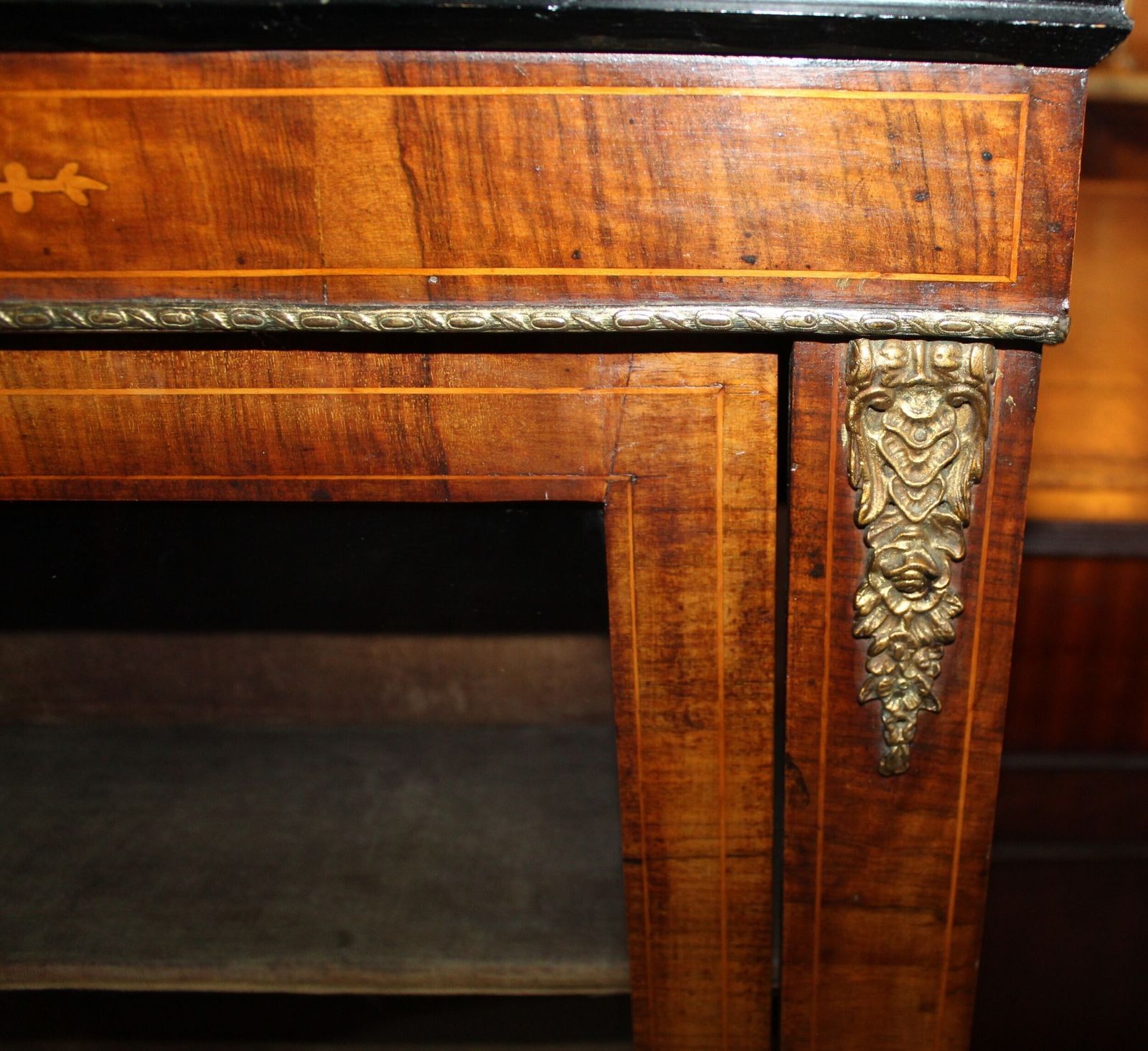 Victorian Walnut And Satinwood Inlaid Glazed Bookcase photo Furniture