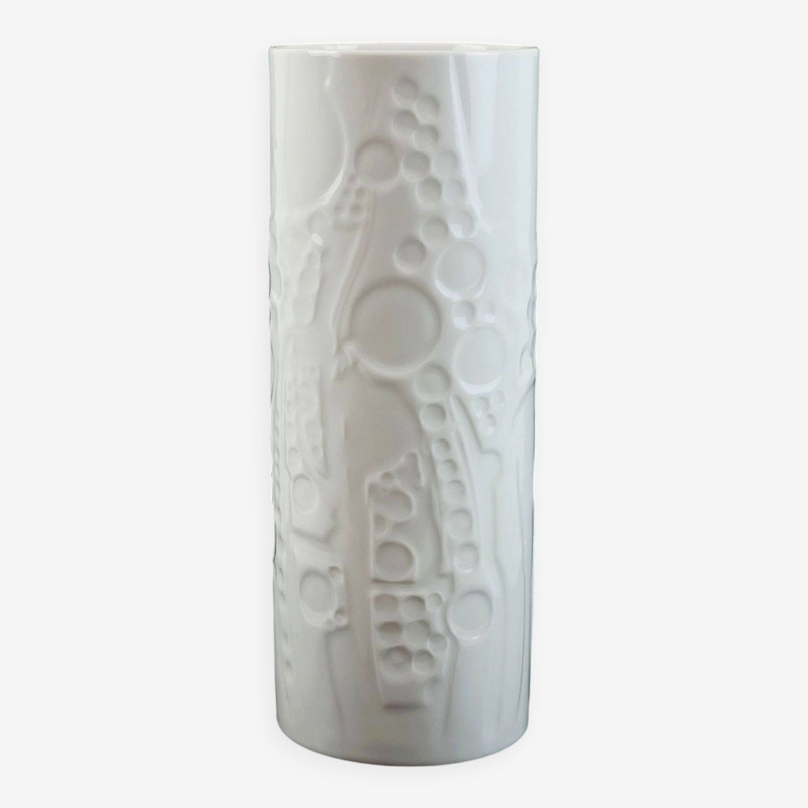Large Vase By Gerold Porzellan Op Art Abstract Relief Decor 1960s/1970