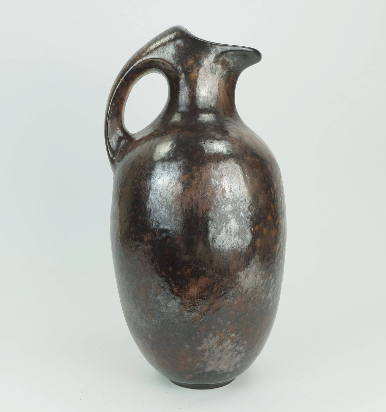 Ruscha Art Vase Jug Drip Glaze Shades Of Purple Black Brown 1970 80s photo 151.0