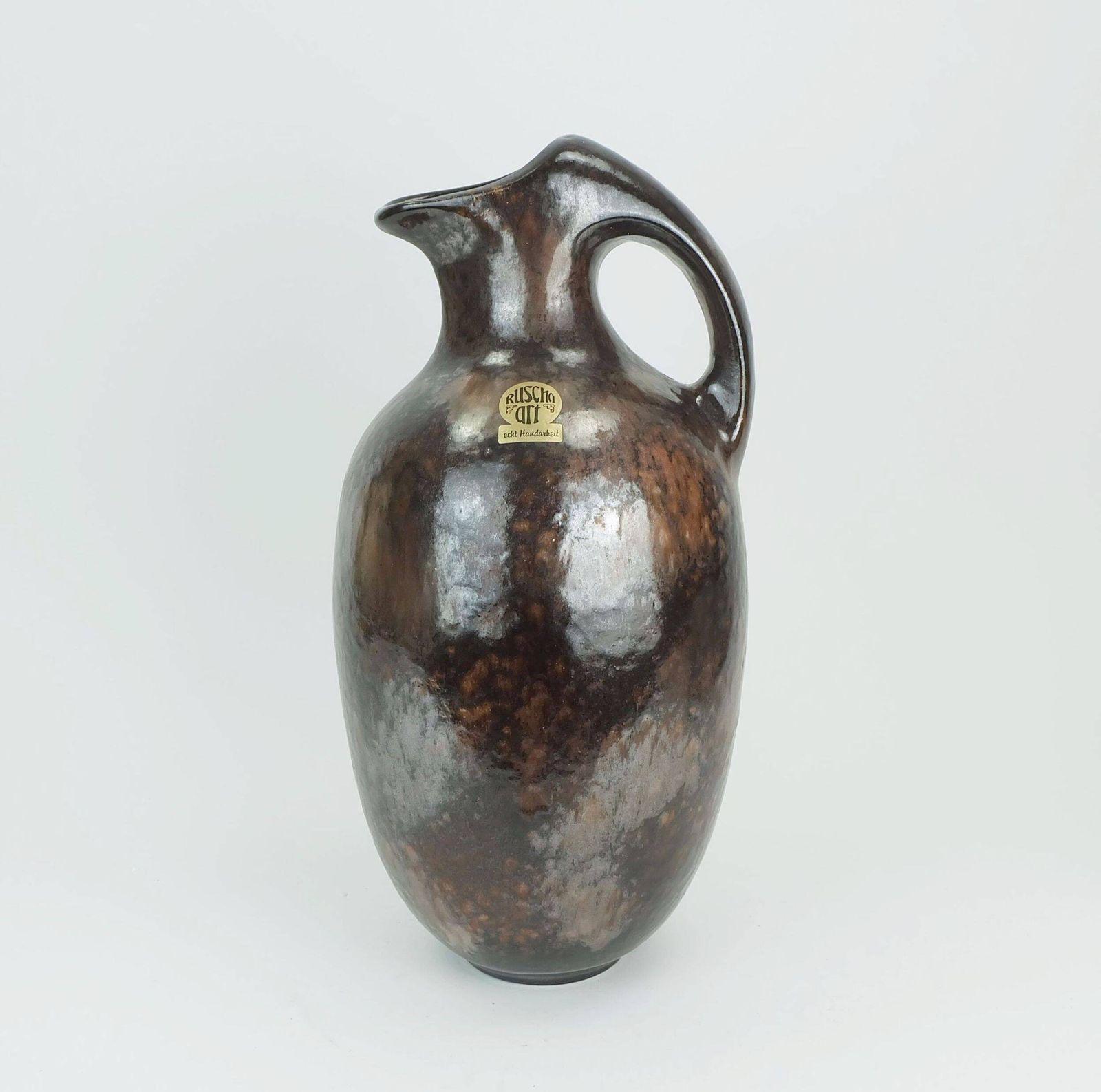 Home Decor Ruscha Art Vase Jug Drip Glaze Shades Of Purple Black Brown 1970 80s photo