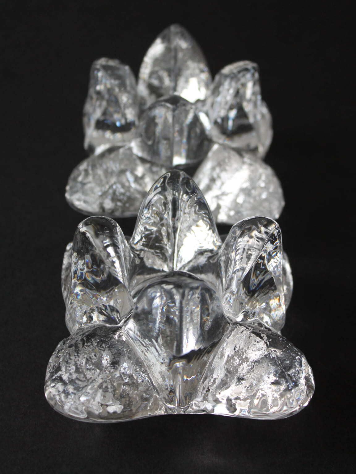 Ann Wolff (Wärff) Pair Of Full Lead Crystal Candle Holders For Kosta Boda 70s photo for sale