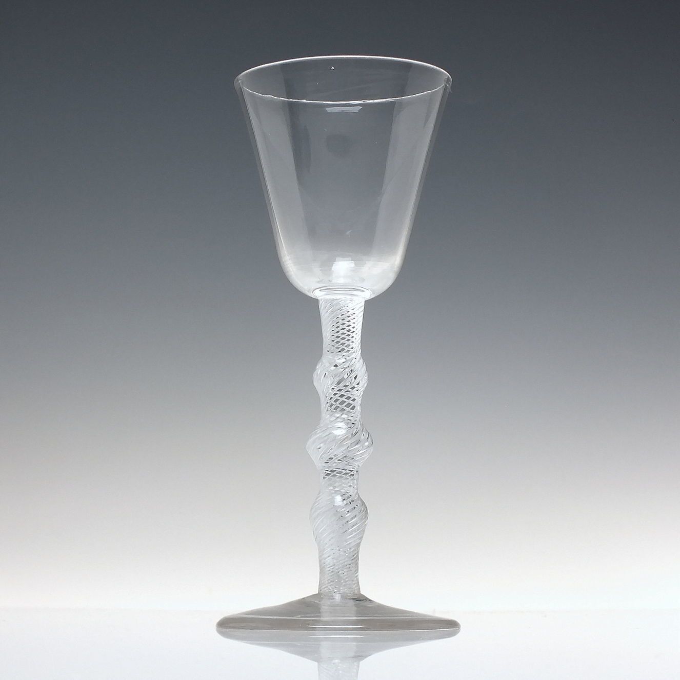 Rare Georgian Triple Knop Air Twist Wine Glass C1750 photo furniture