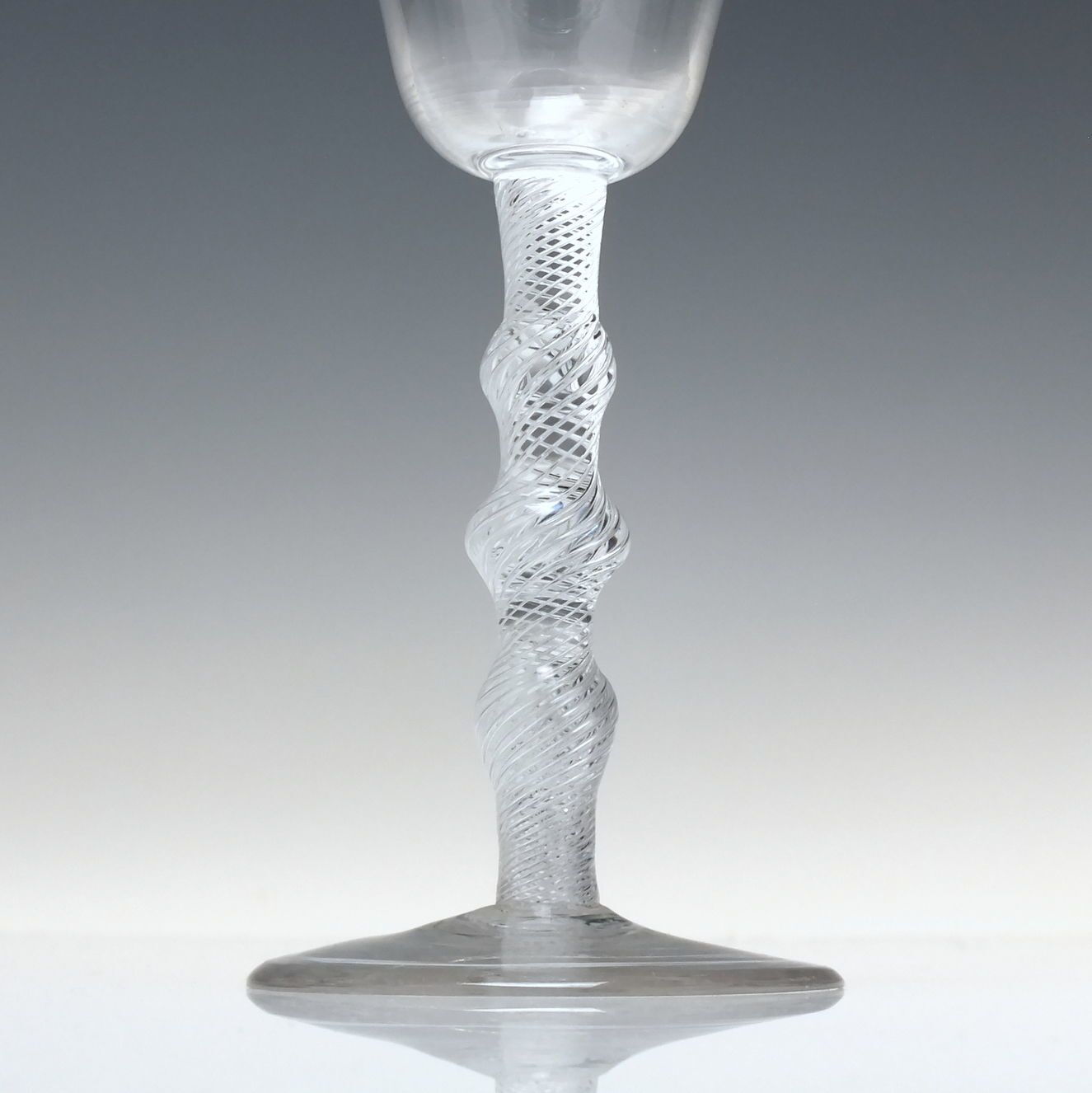 Rare Georgian Triple Knop Air Twist Wine Glass C1750 photo for sale