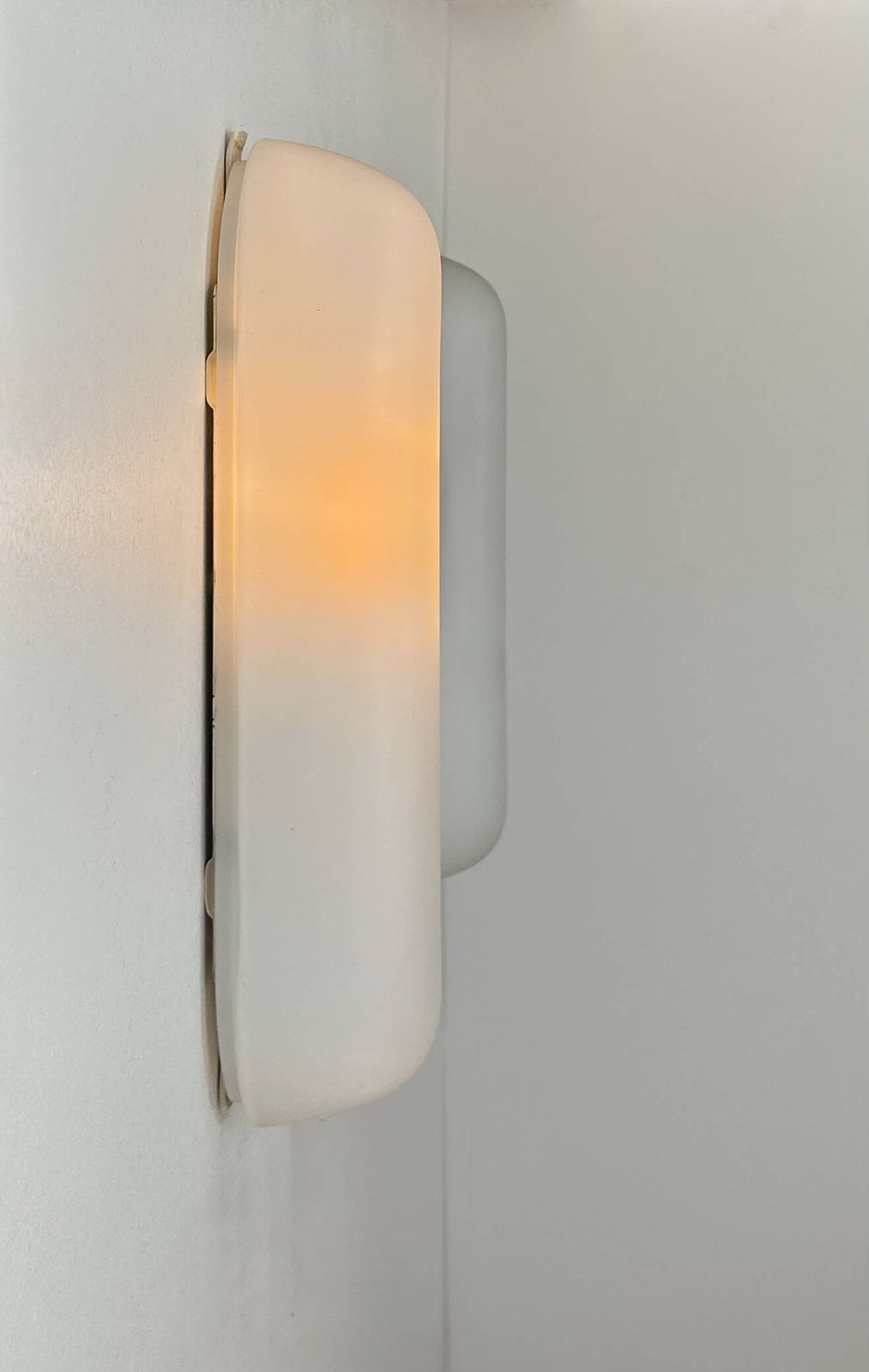 Pair Of Vintage Oblong Opaline Wall Lights, France 1970 photo 475.0