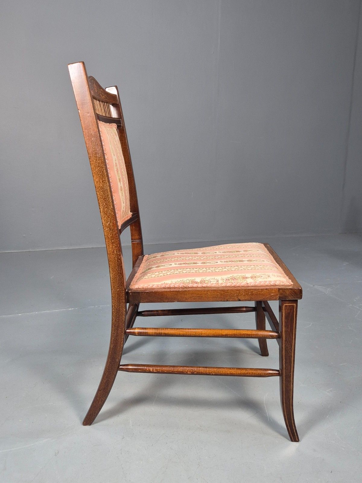 photo buy 4 Regency Revival Dining Chairs Mahogany Inlay Decoration 20th Cent Eb10224 Vdin