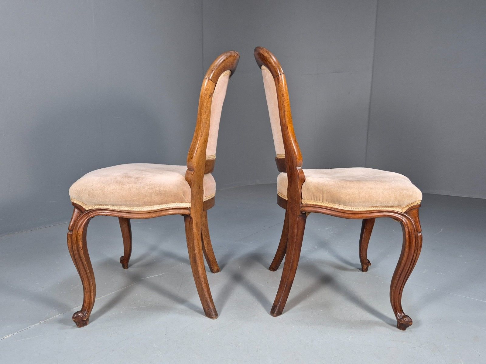 2 Antique Louis XV Style French Country Chairs Balloon Back  Eb10048 Vdin photo vintage