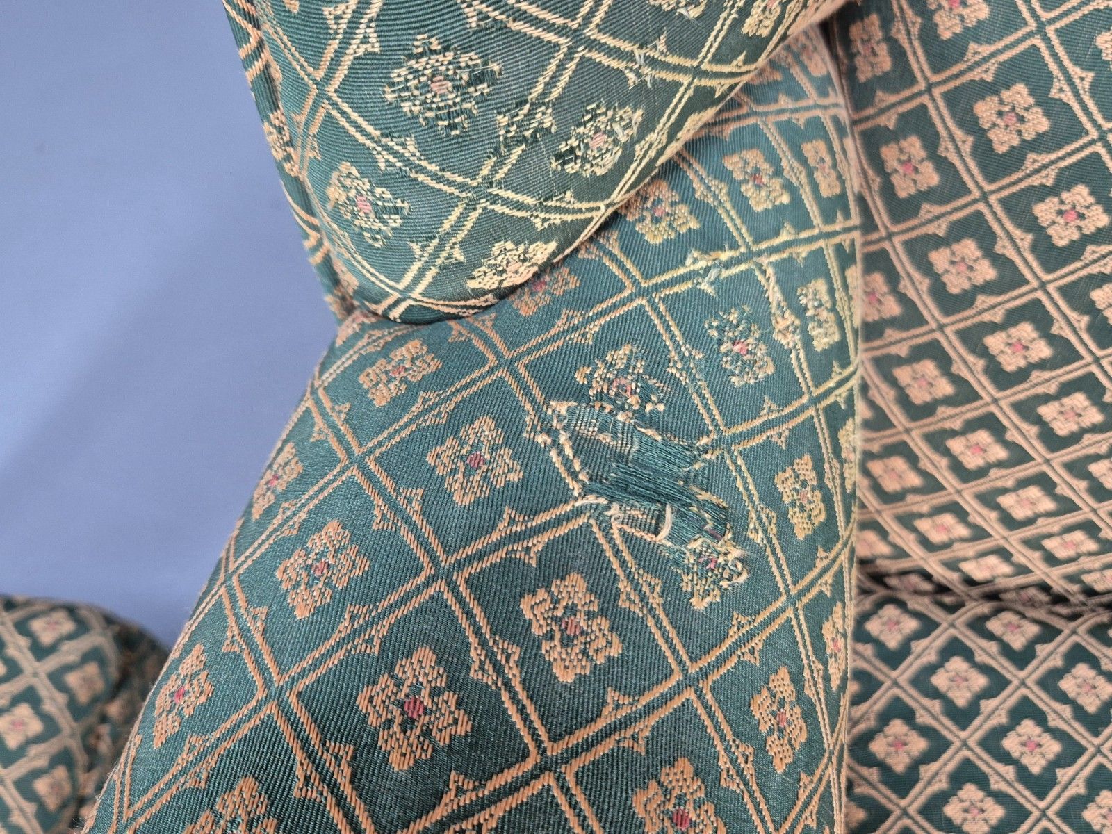 Vintage Parker Knoll Style Wingback With Footstool 1970s Green Eb9988 Vclo photo buy