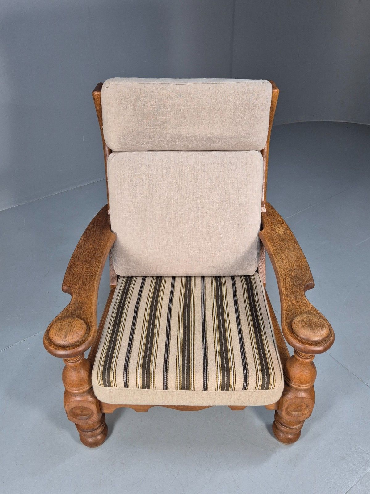 Vintage 1970s Danish Oak Framed Kjaernulf Style Lounge Chair Retro Eb9674 Mnor photo 350.0