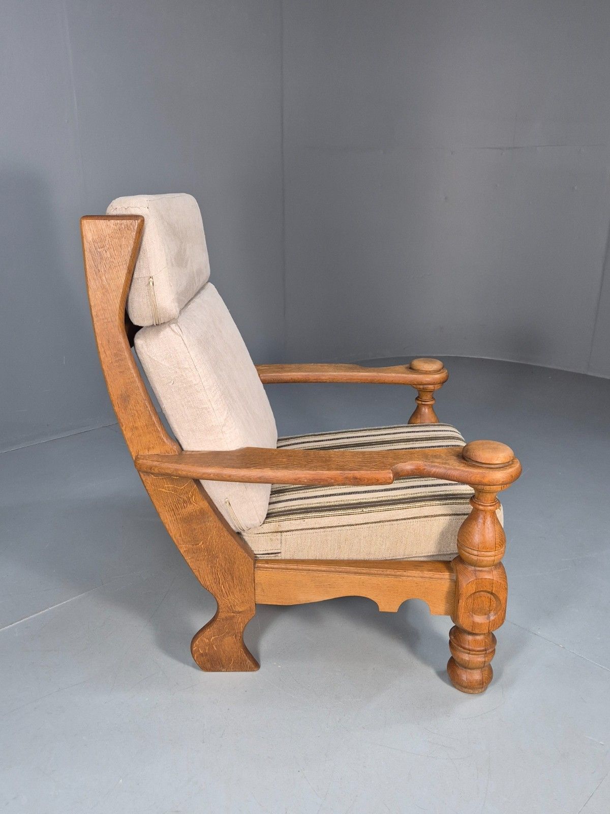 photo furniture Vintage 1970s Danish Oak Framed Kjaernulf Style Lounge Chair Retro Eb9674 Mnor
