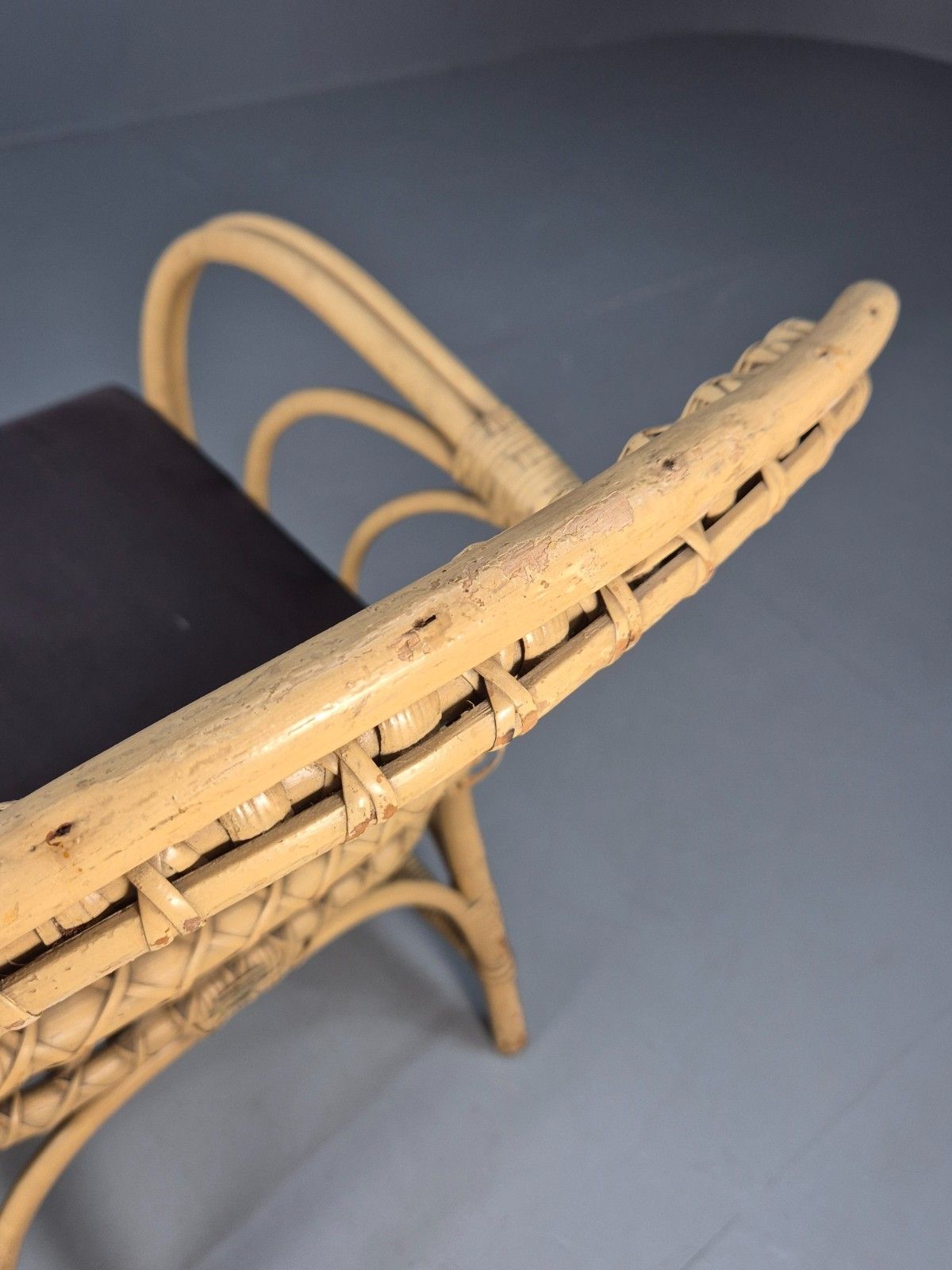 100.0 Vintage Wicker Lounge Chair 1970s Retro Eb9209 Vber photo
