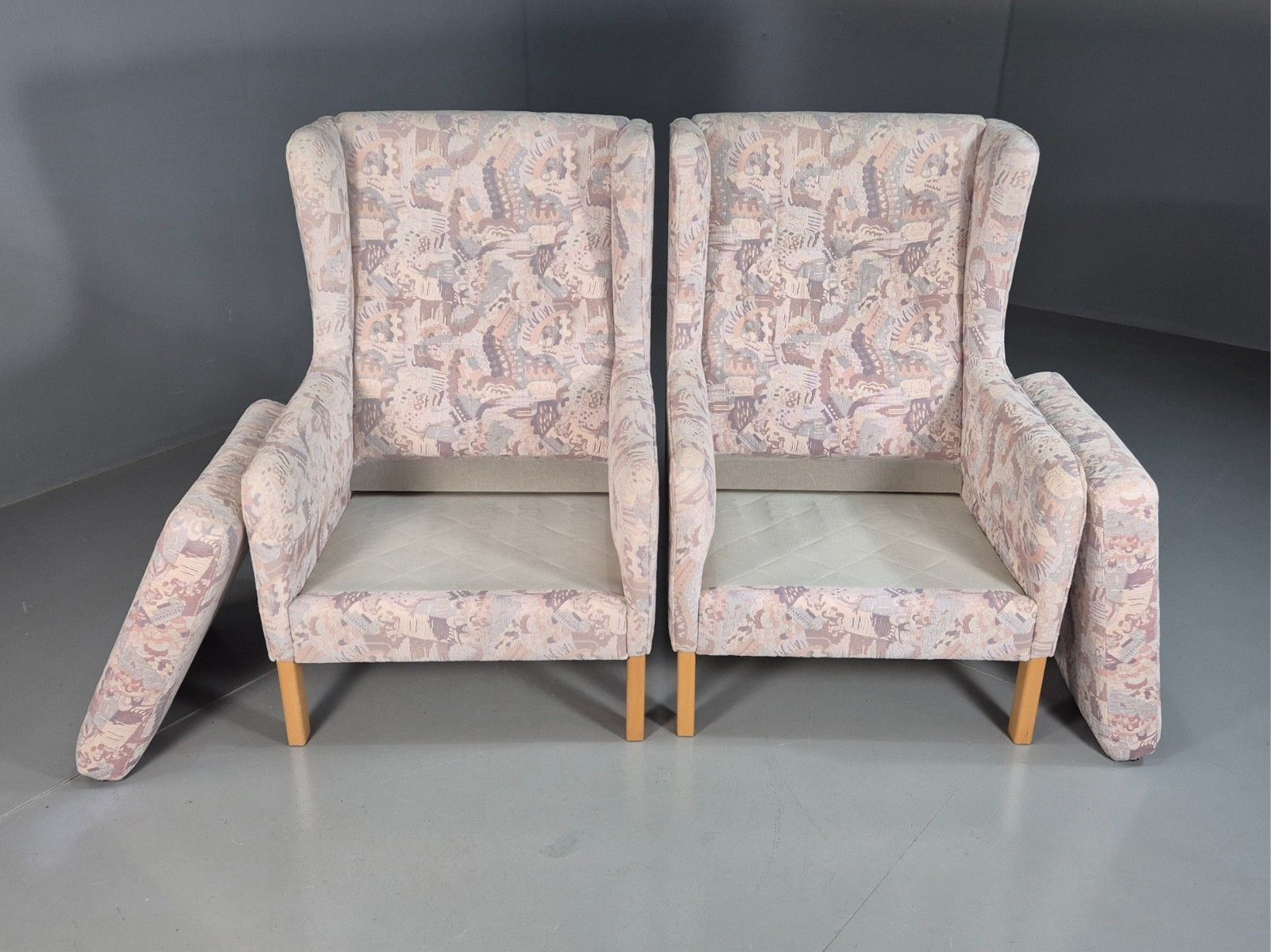 2 Vintage Danish Wing Back Lounge Chairs 1980s Retro  Eb8290 Mnor photo 500.0