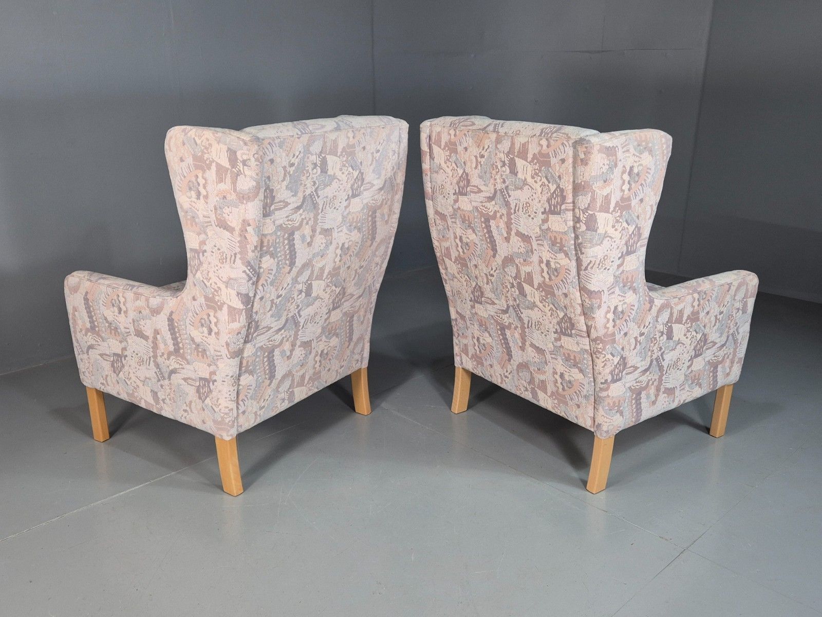 2 Vintage Danish Wing Back Lounge Chairs 1980s Retro  Eb8290 Mnor photo buy