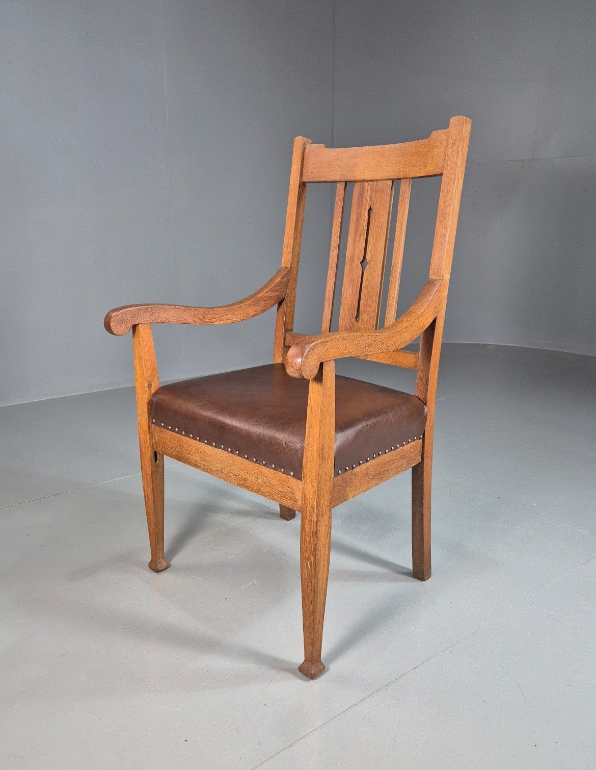 Antique Arts And Crafts Oak Framed Elbow Chair 1900s Eb7917 Vdin