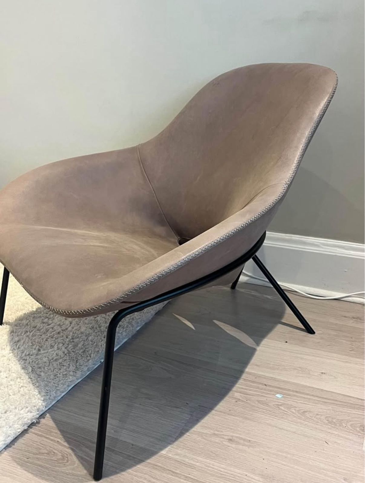The Conran Shop Cross Leg Lounge Chair Taupe photo furniture
