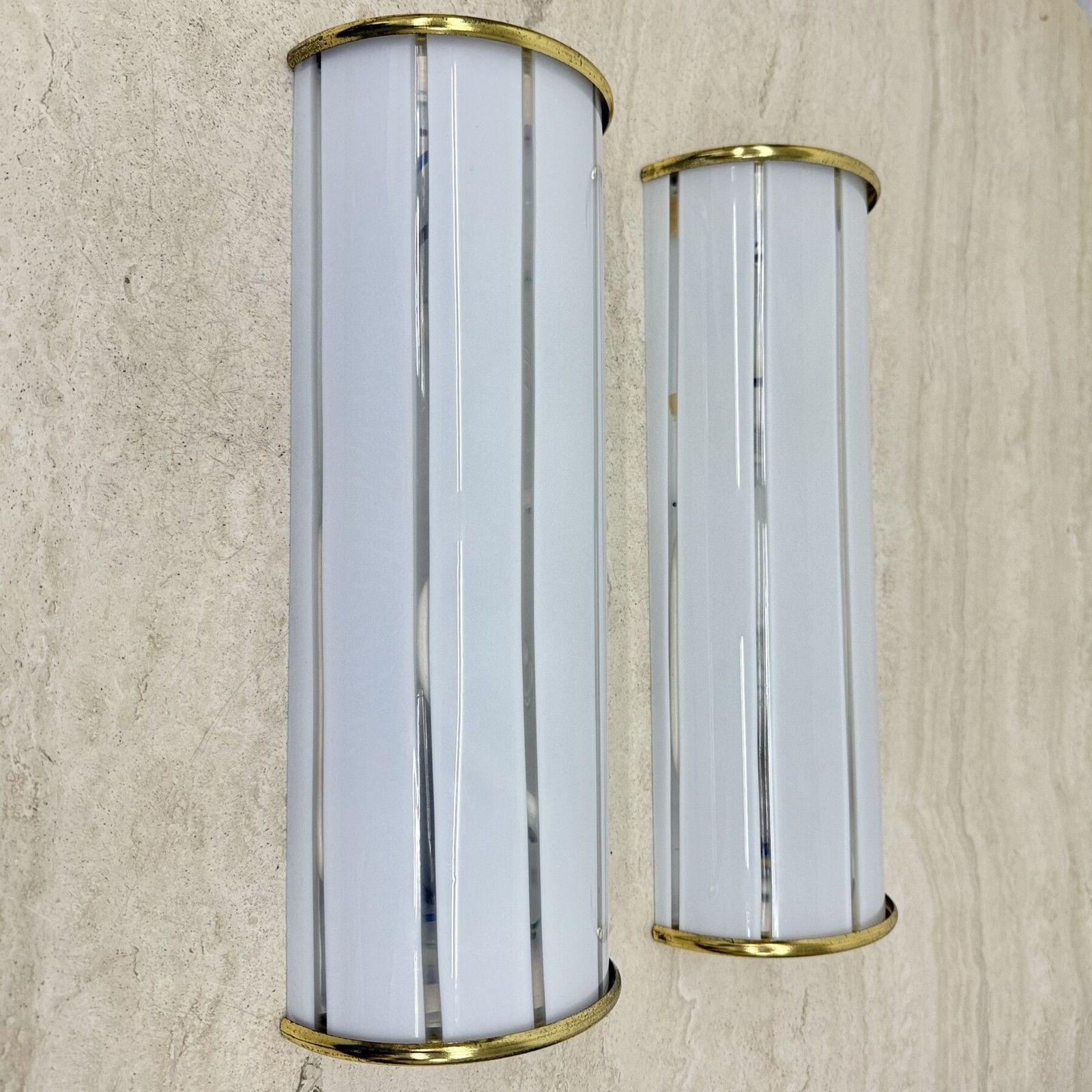 photo furniture Set Van 2 Italiaanse Murano Glazen Wandlampen, Jaren 1970