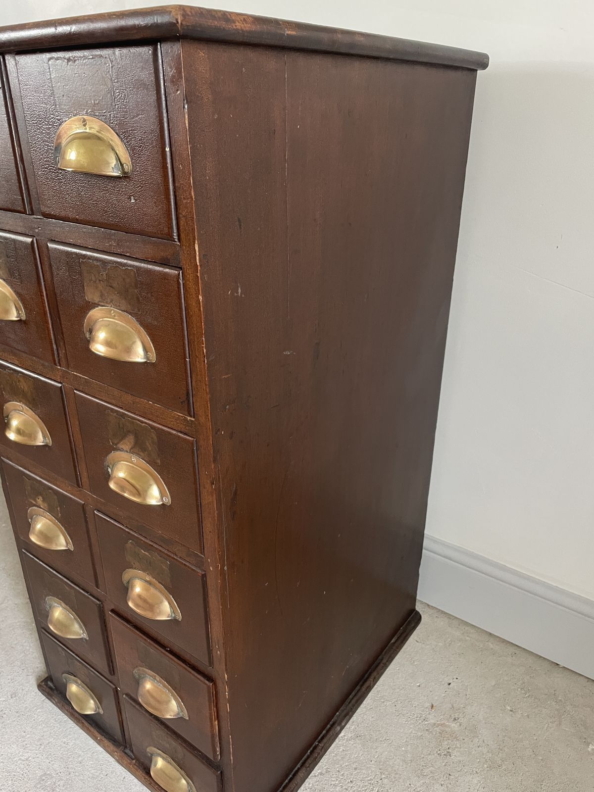 An Early 20th Century Stained Beech Filing Cabinet Drawers photo furniture