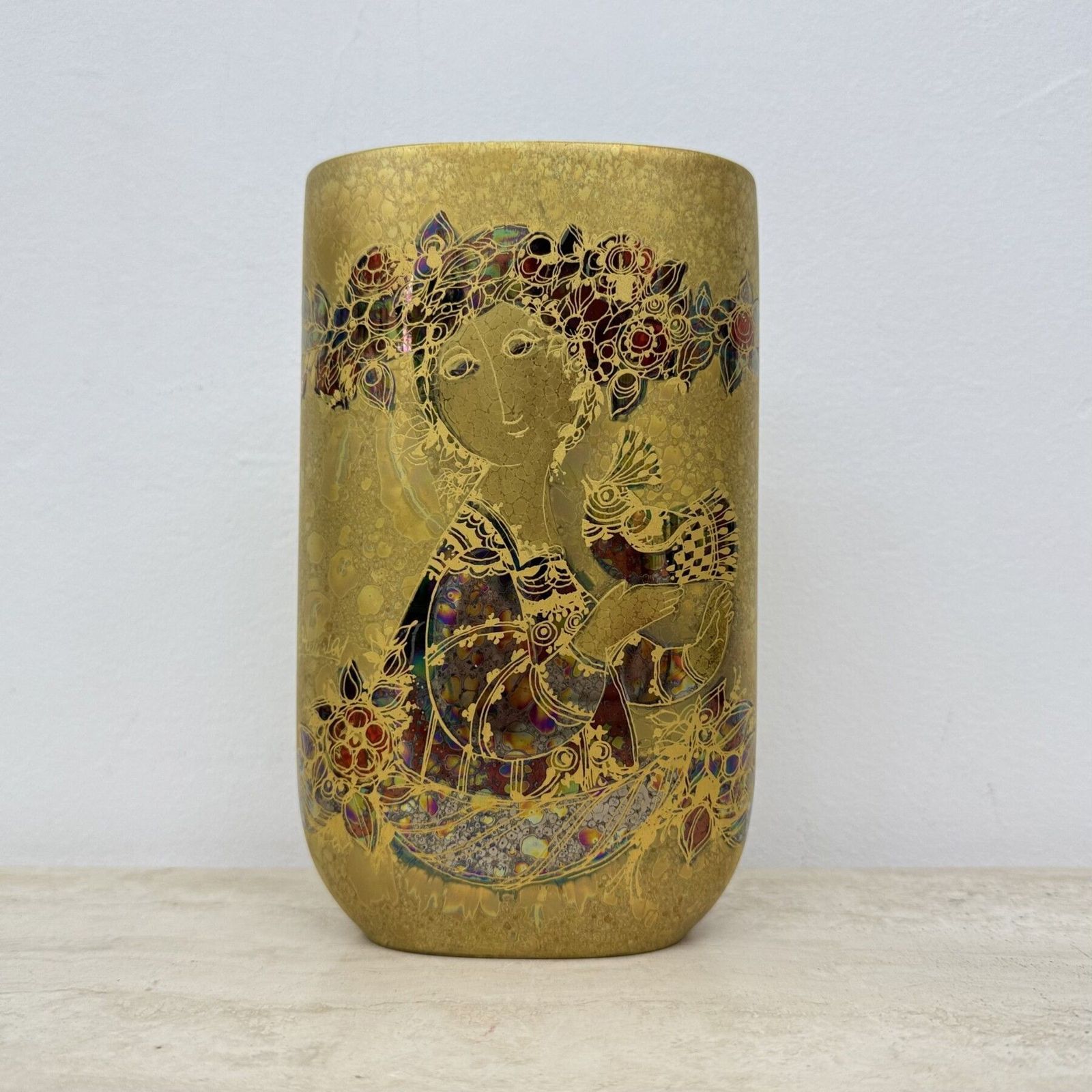 Rare Bjørn Wiinblad For Rosenthal Vase Gold Decor , 1970’s photo vinterior
