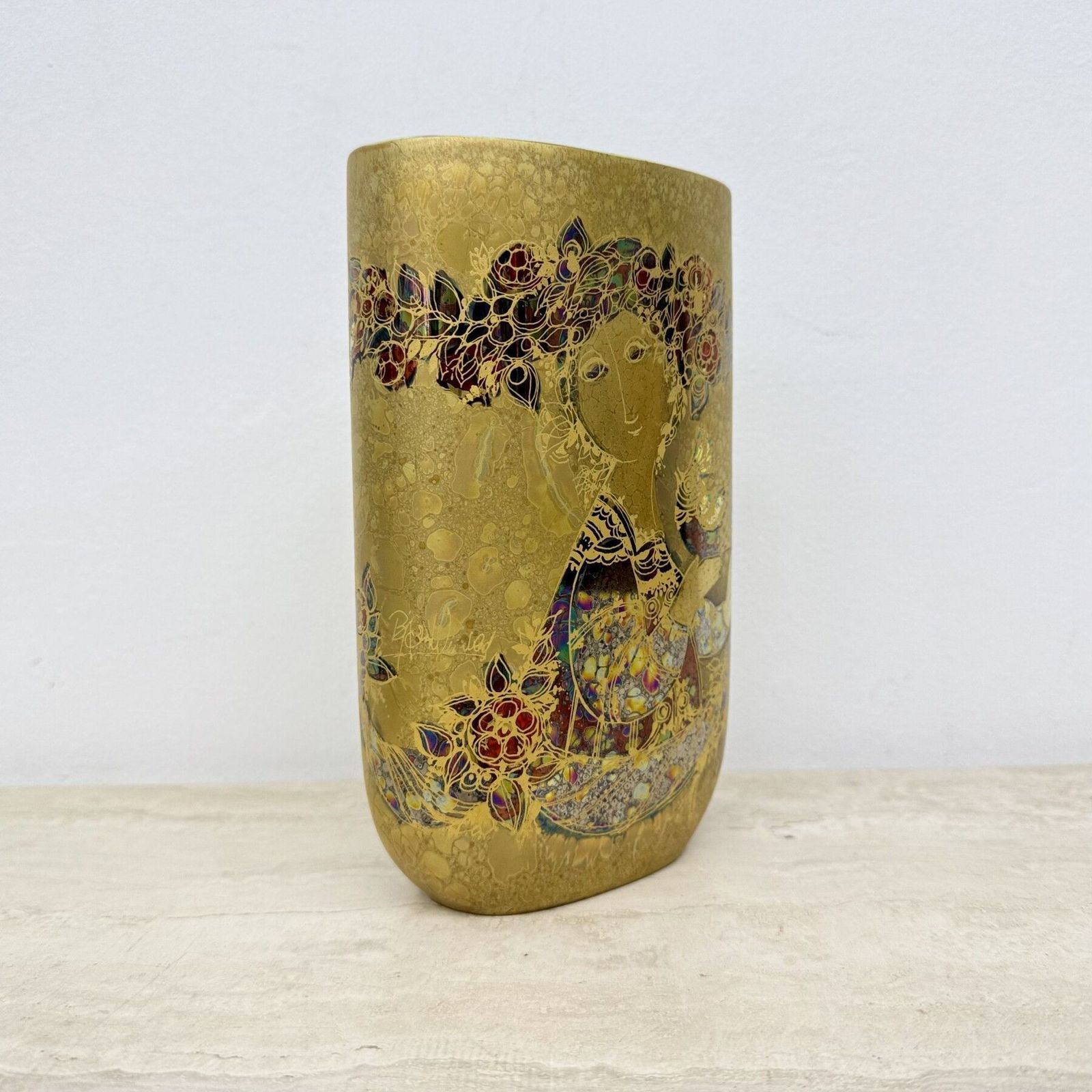 Home Decor Rare Bjørn Wiinblad For Rosenthal Vase Gold Decor , 1970’s photo
