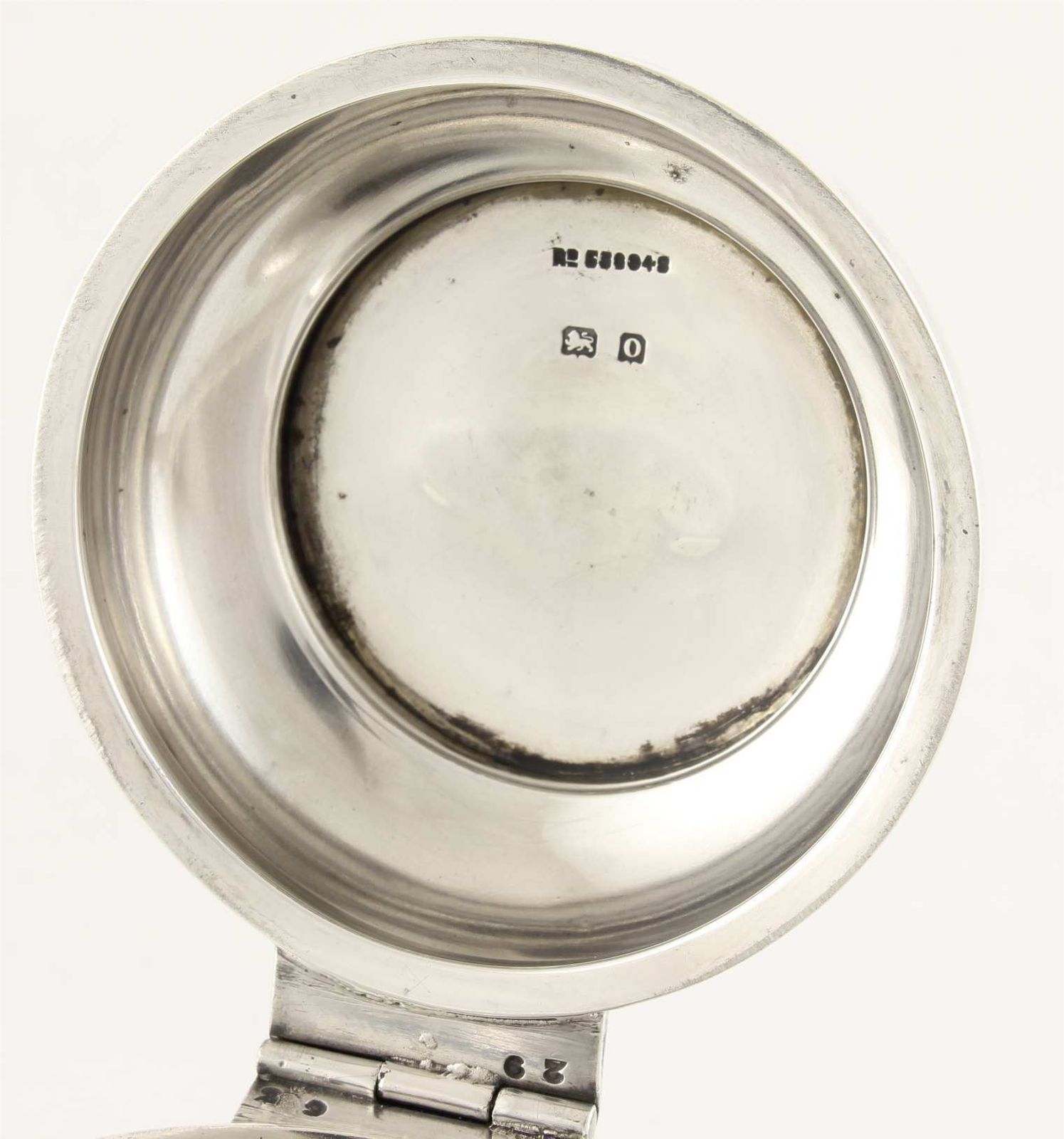 photo furniture Large Antique Silver Bell Inkwell. Ships Bell Ink Pot Stand. 1913.